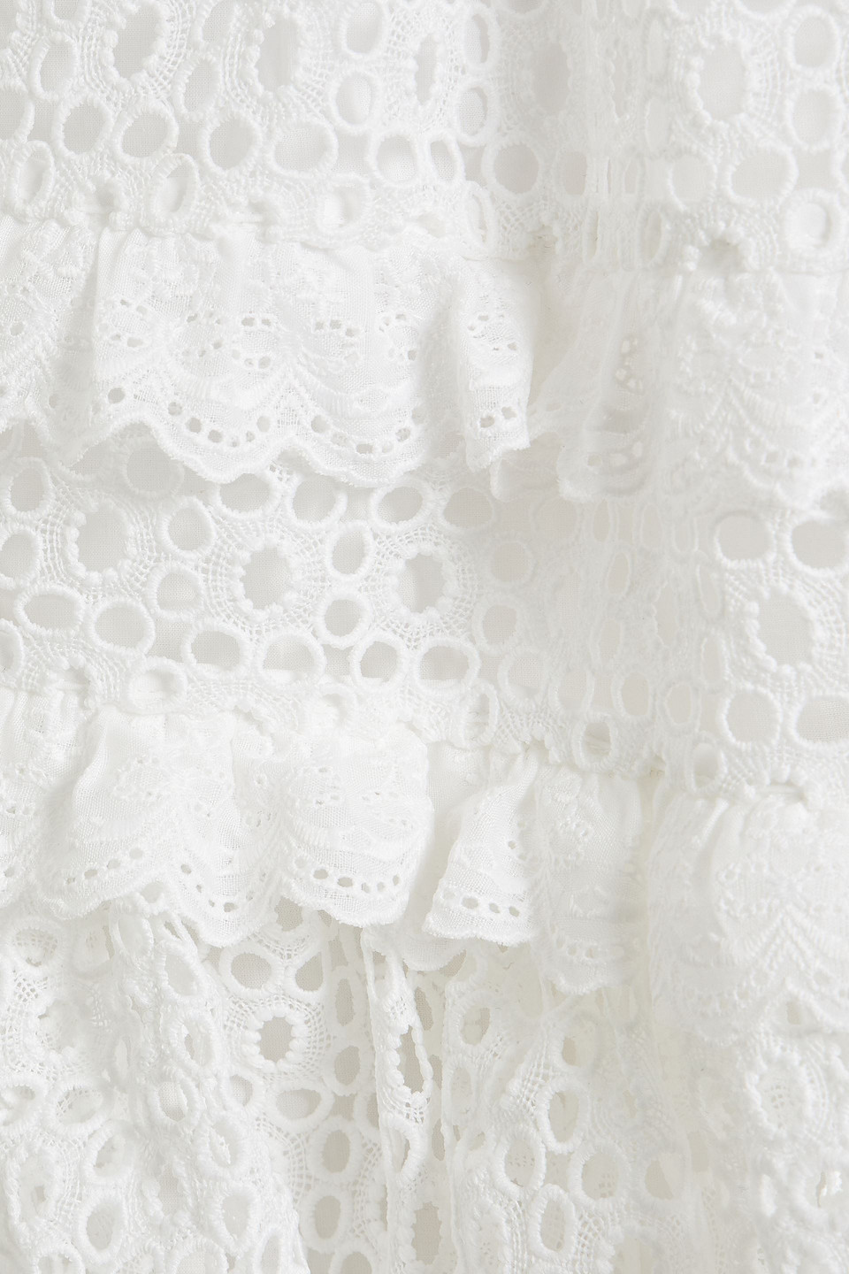 Shop Aje Lita Ruffled Broderie Anglaise Cotton Mini Skirt In White