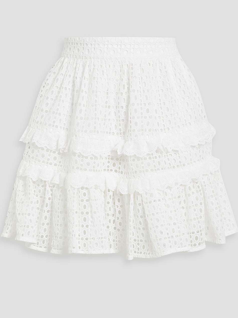 lita ruffled broderie anglaise cotton mini skirt