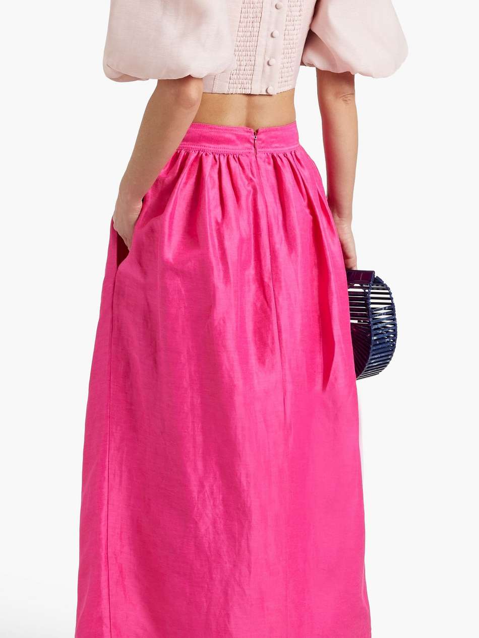 mirabelle wrap-effect linen-blend maxi skirt
