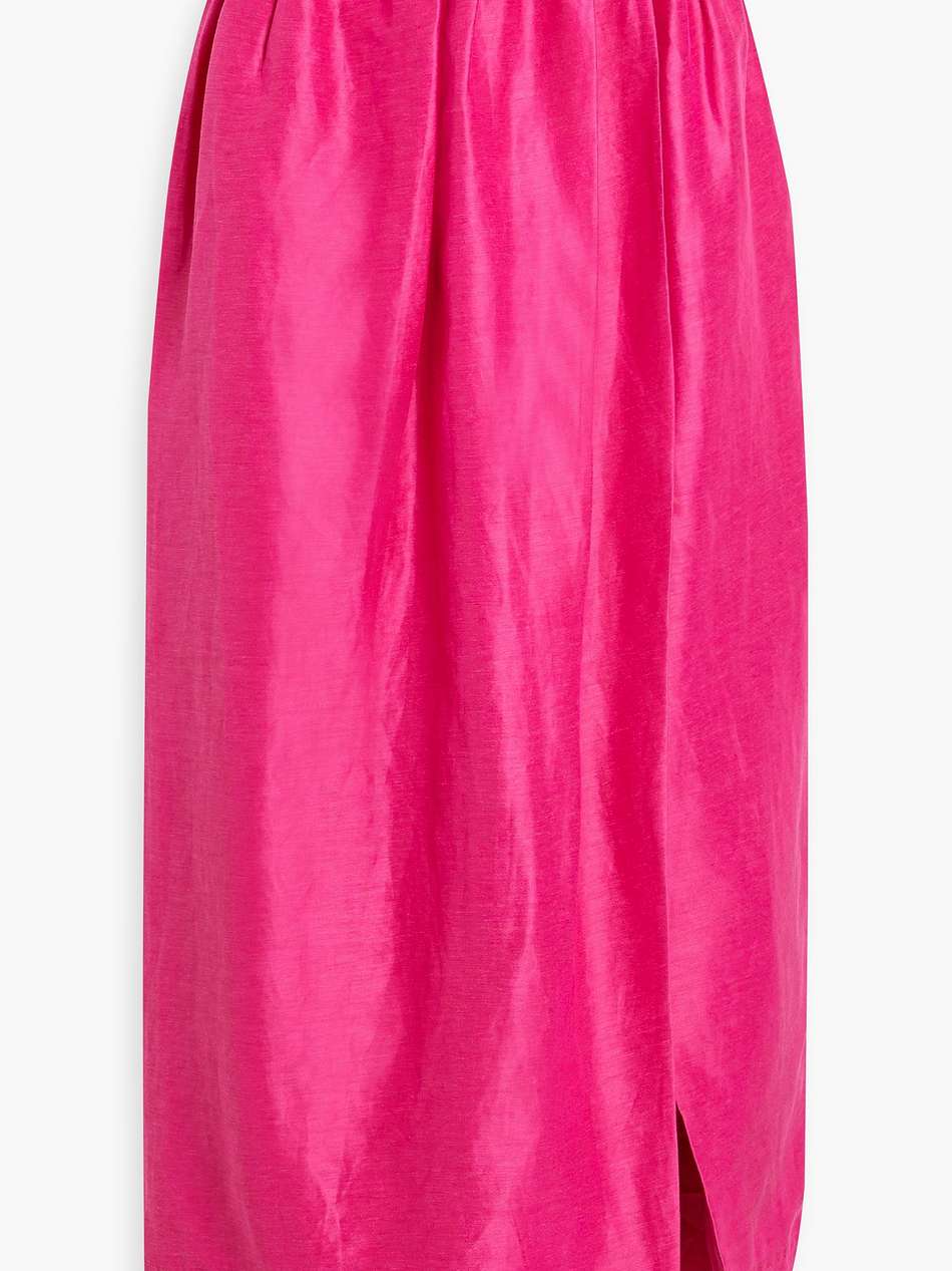 mirabelle wrap-effect linen-blend maxi skirt
