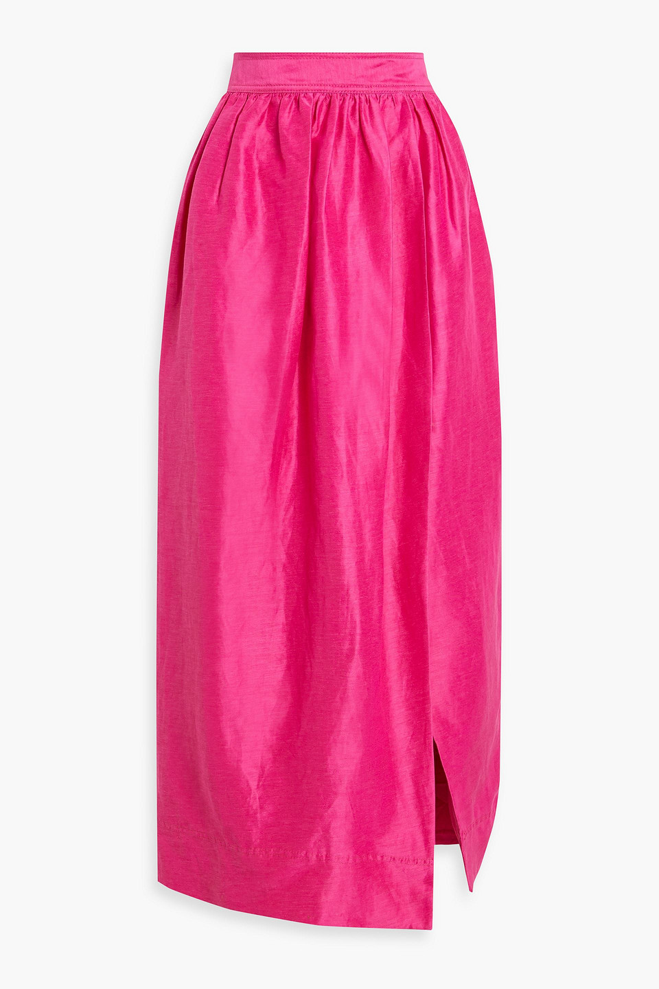 Aje Mirabelle Wrap-effect Linen-blend Maxi Skirt In Fuchsia