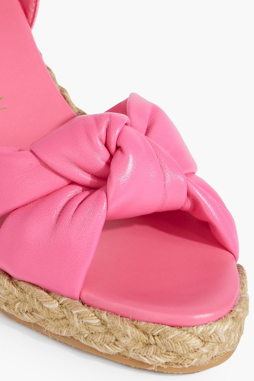 STUART WEITZMAN Playa knotted leather espadrille wedge sandals
