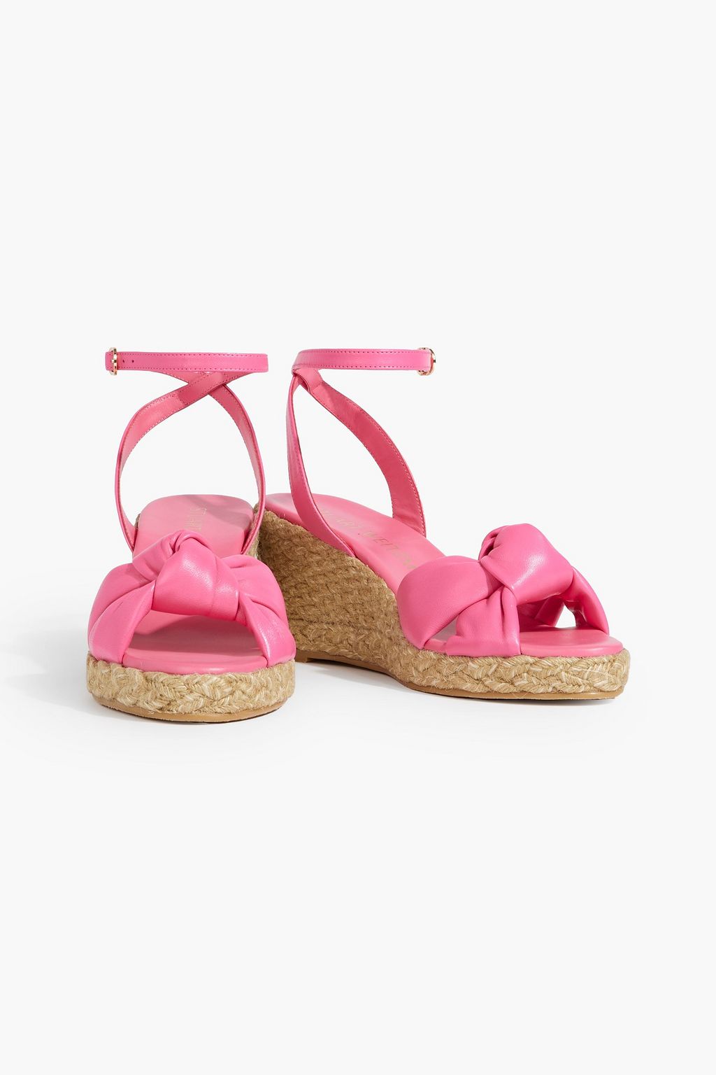 STUART WEITZMAN Playa knotted leather espadrille wedge sandals