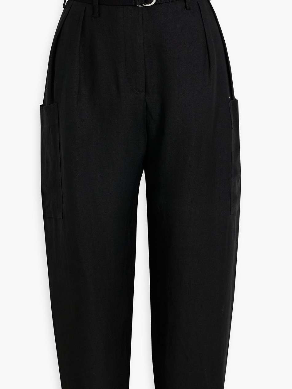 masit cropped linen-blend tapered pants