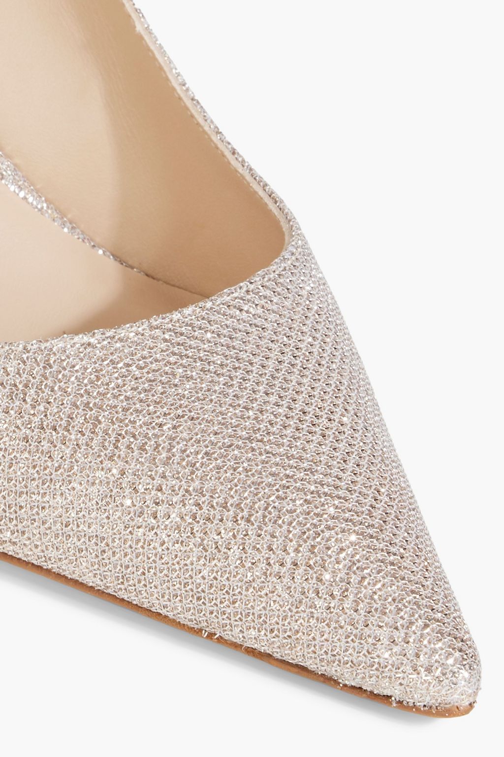 STUART WEITZMAN Stuart 85 glittered satin pumps