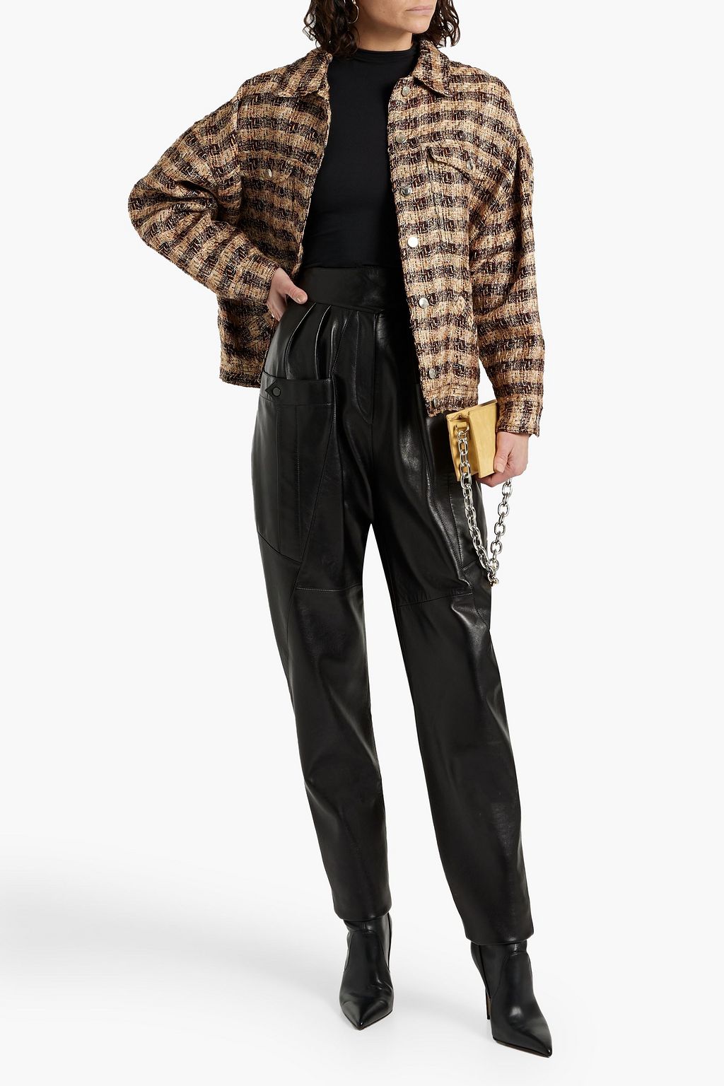 IRO Siema metallic linen-blend tweed shirt jacket