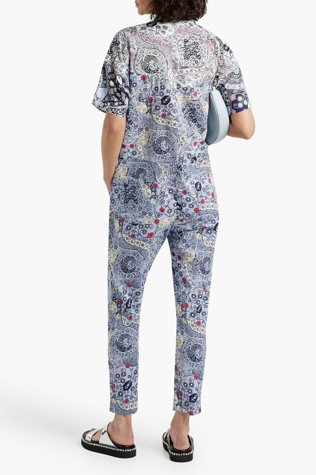 ISABEL MARANT Udena cropped printed cotton-broadcloth jumpsuit