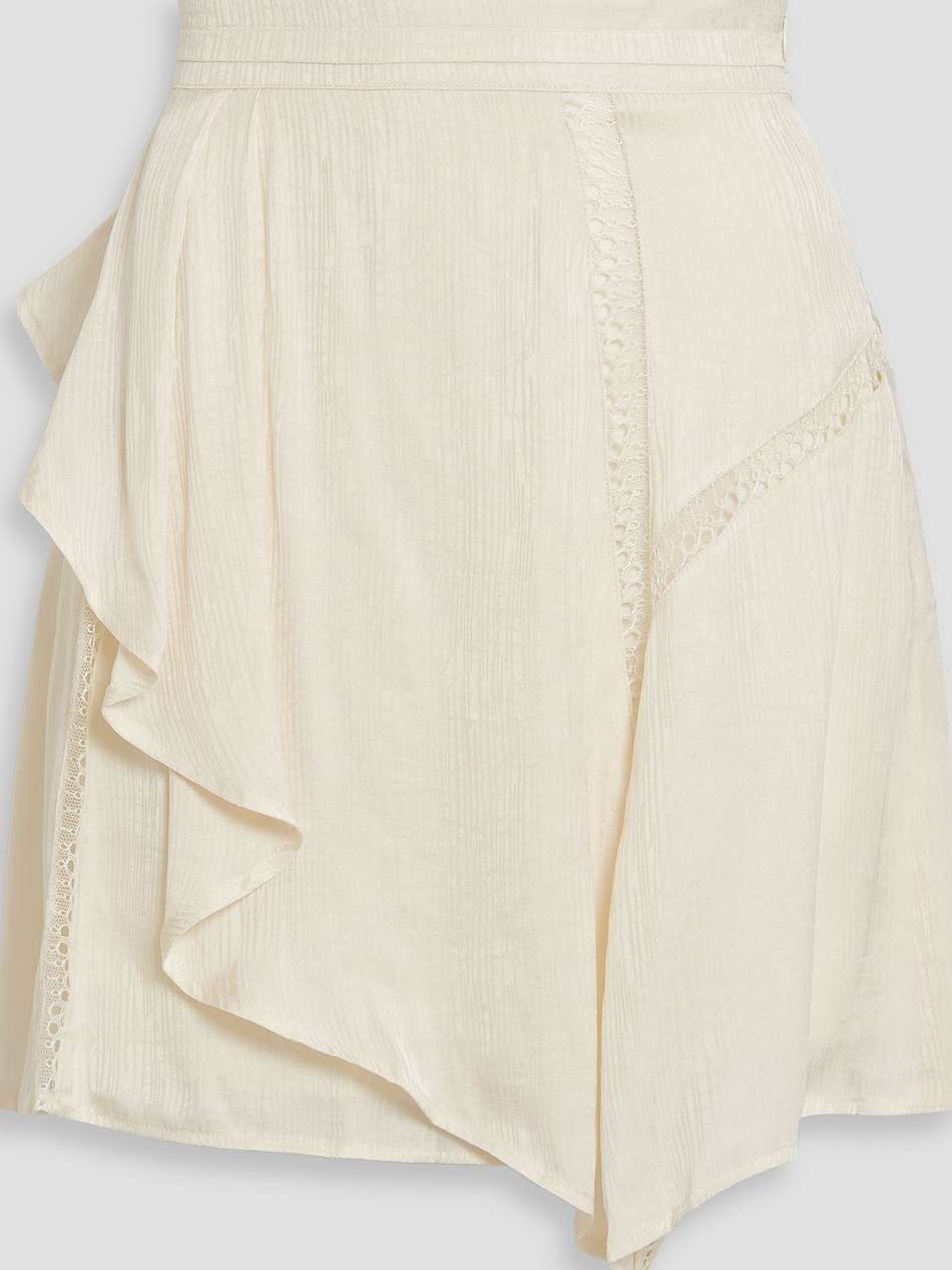 bea draped satin-jacquard mini skirt