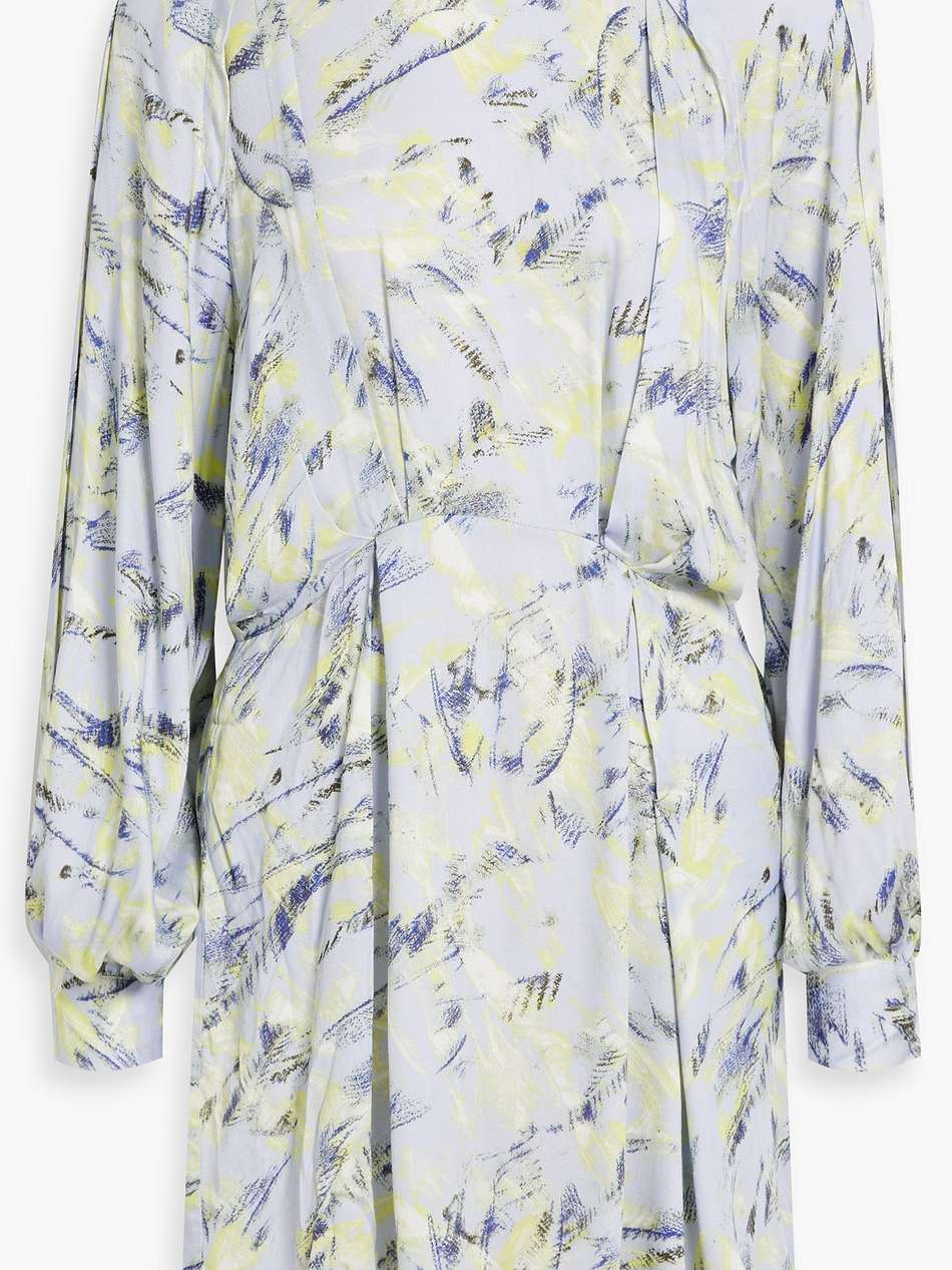 kadres printed crepe de chine mini dress