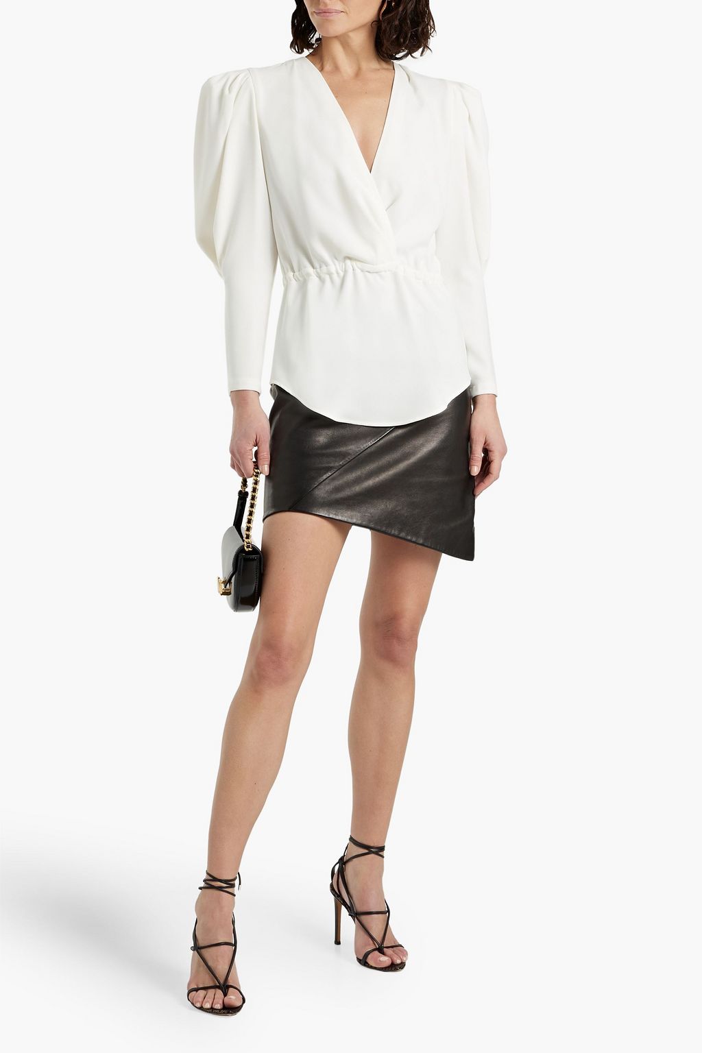 IRO Jafir wrap-effect crepe top