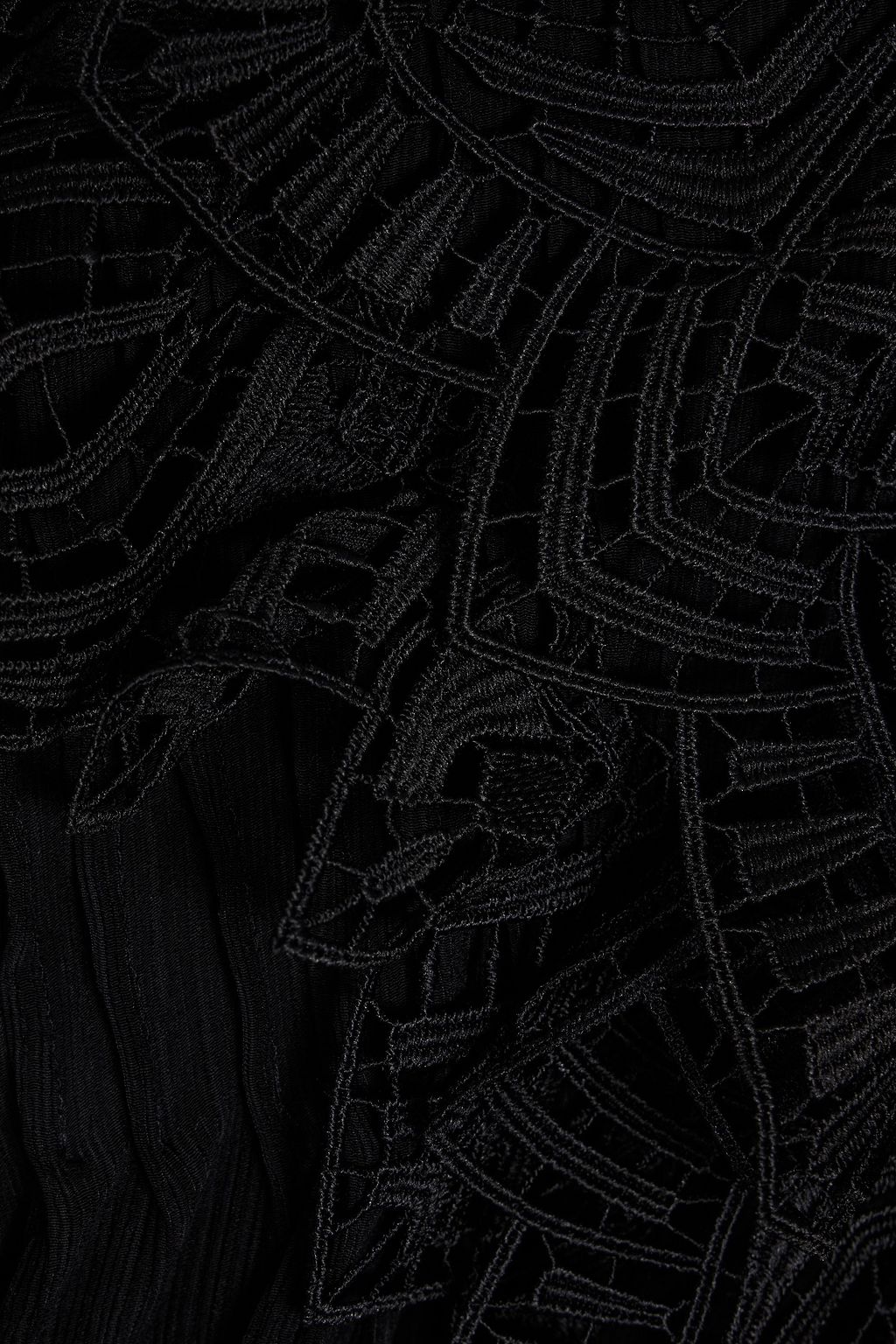IRO Dali guipure lace-trimmed ruffled georgette blouse