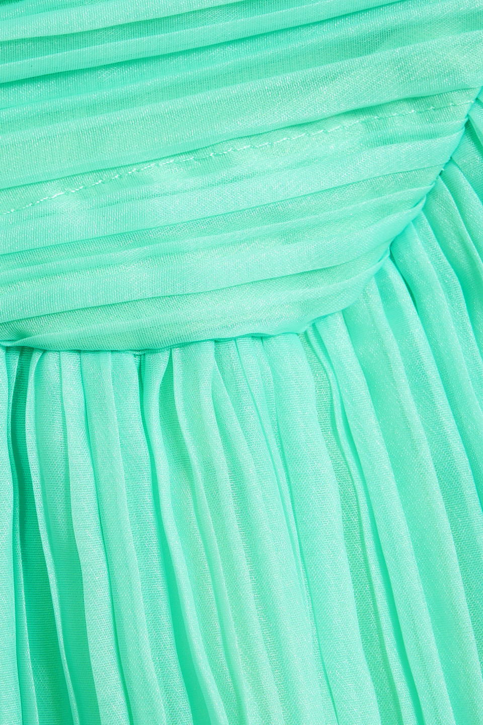 Shop Aje Laurier Wave Plissé-organza Mini Skirt In Mint