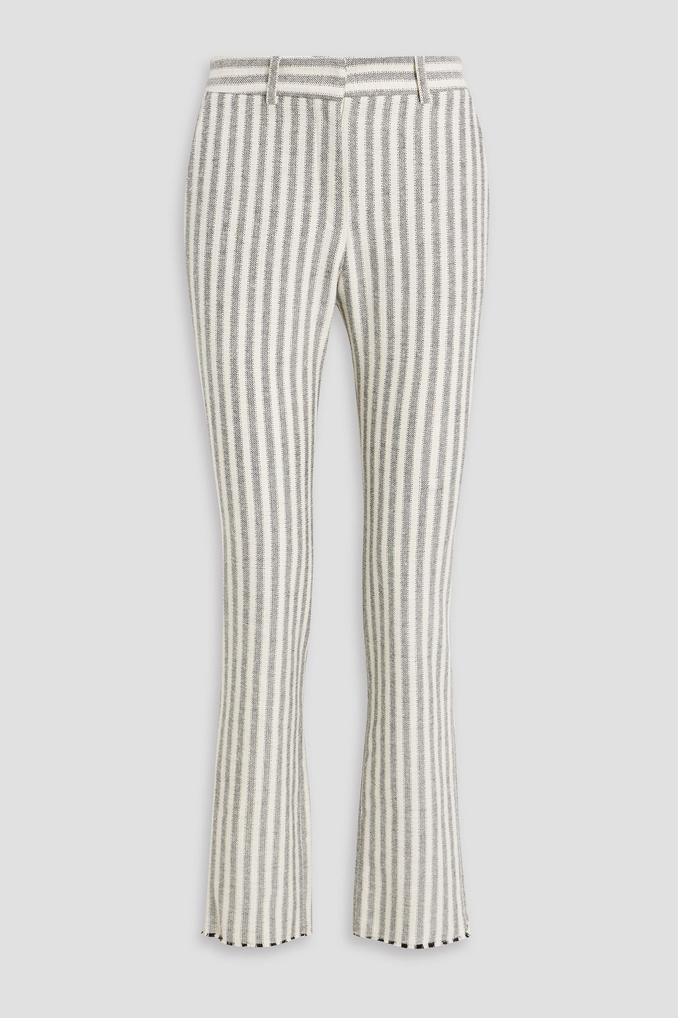 Iro Omin Striped Cotton-blend Tweed Straight-leg Pants In Ecru