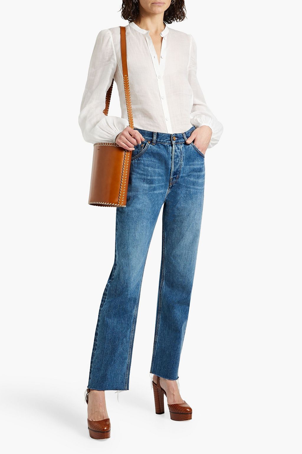 CHLOÉ Ramie-gauze shirt