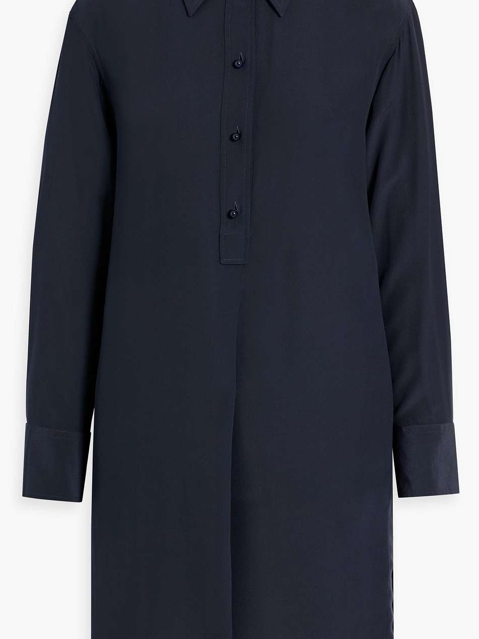 silk crepe de chine mini shirt dress