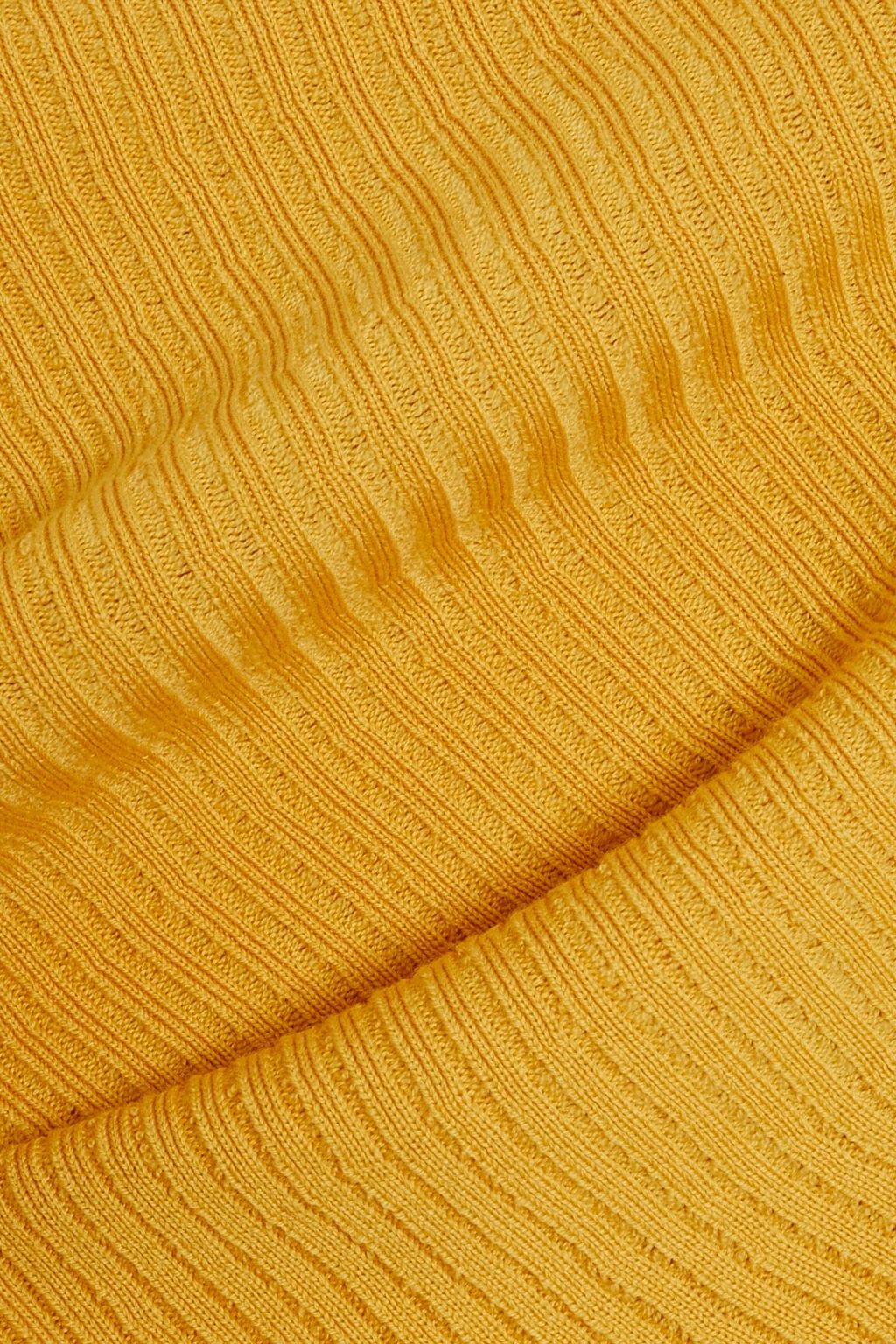 CHLOÉ Cutout ruffled ribbed wool maxi dress