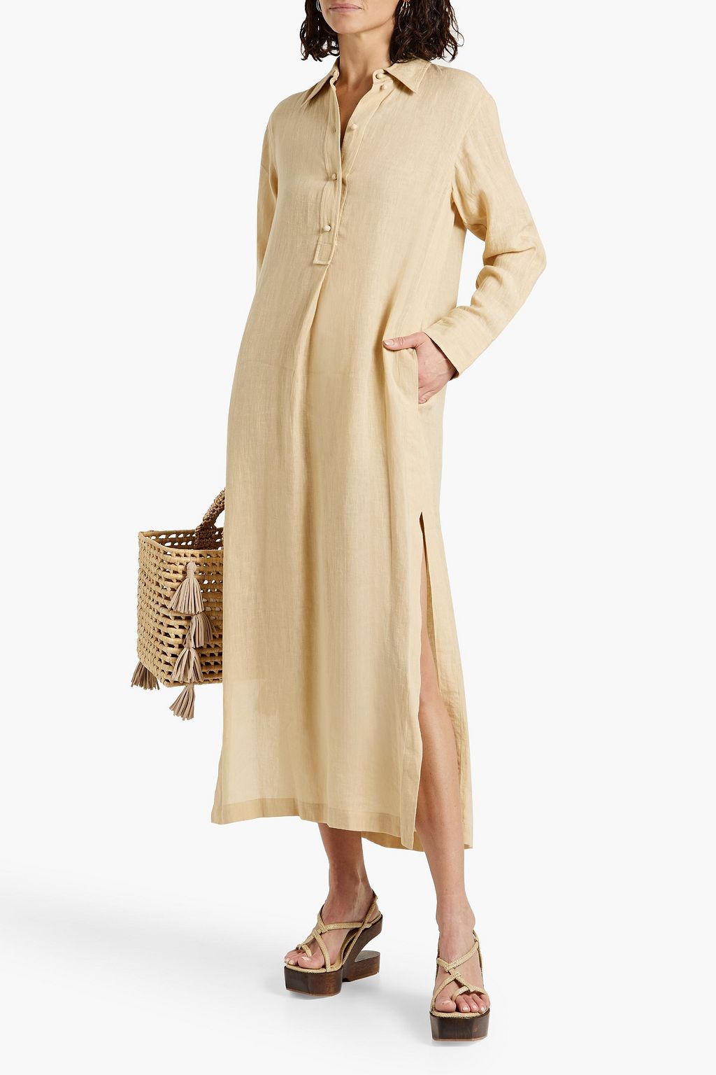 CHLOÉ Linen maxi shirt dress