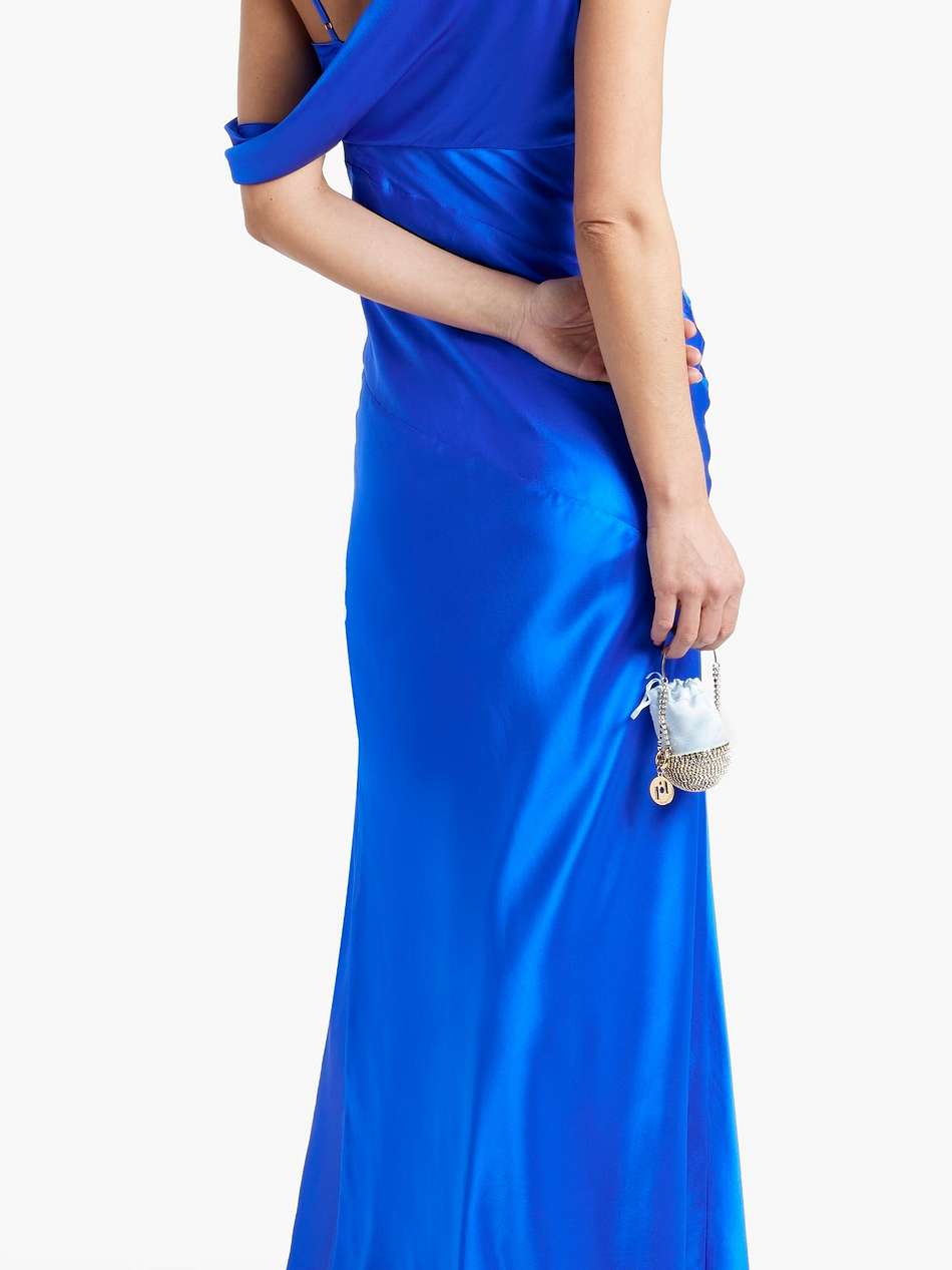 presley draped silk-satin gown