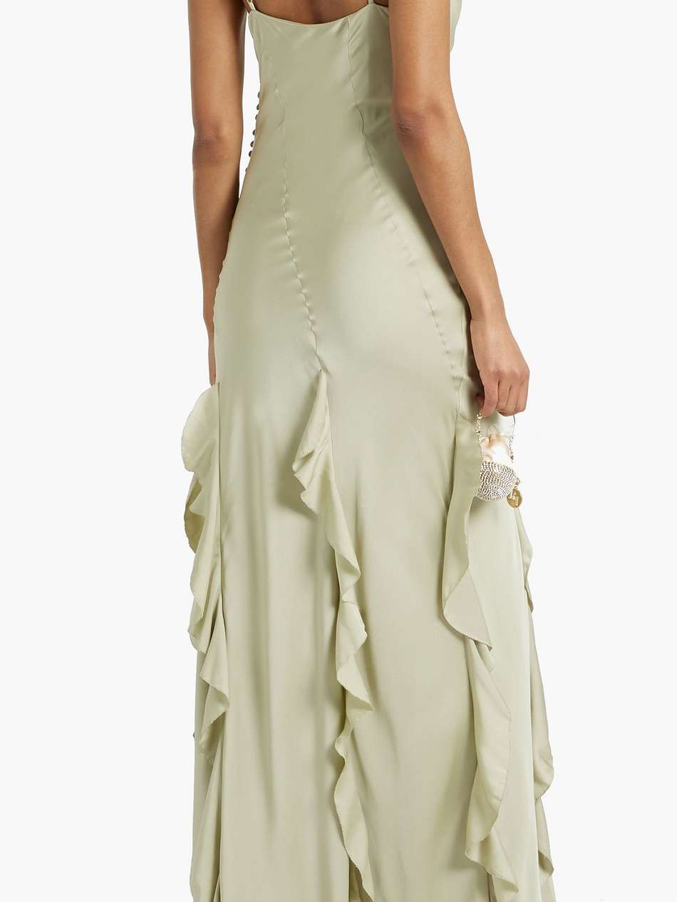 kamila ruffled silk-blend satin gown