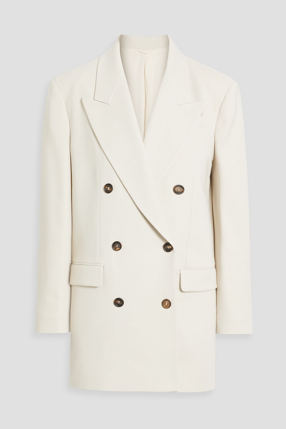 Brunello Cucinelli Double-breasted Cotton-twill Blazer In Ecru
