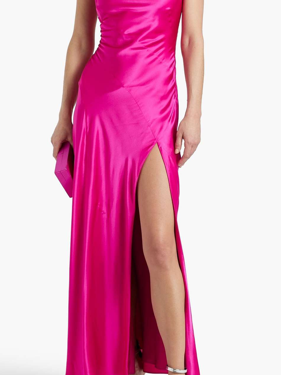 ariel draped silk-satin gown