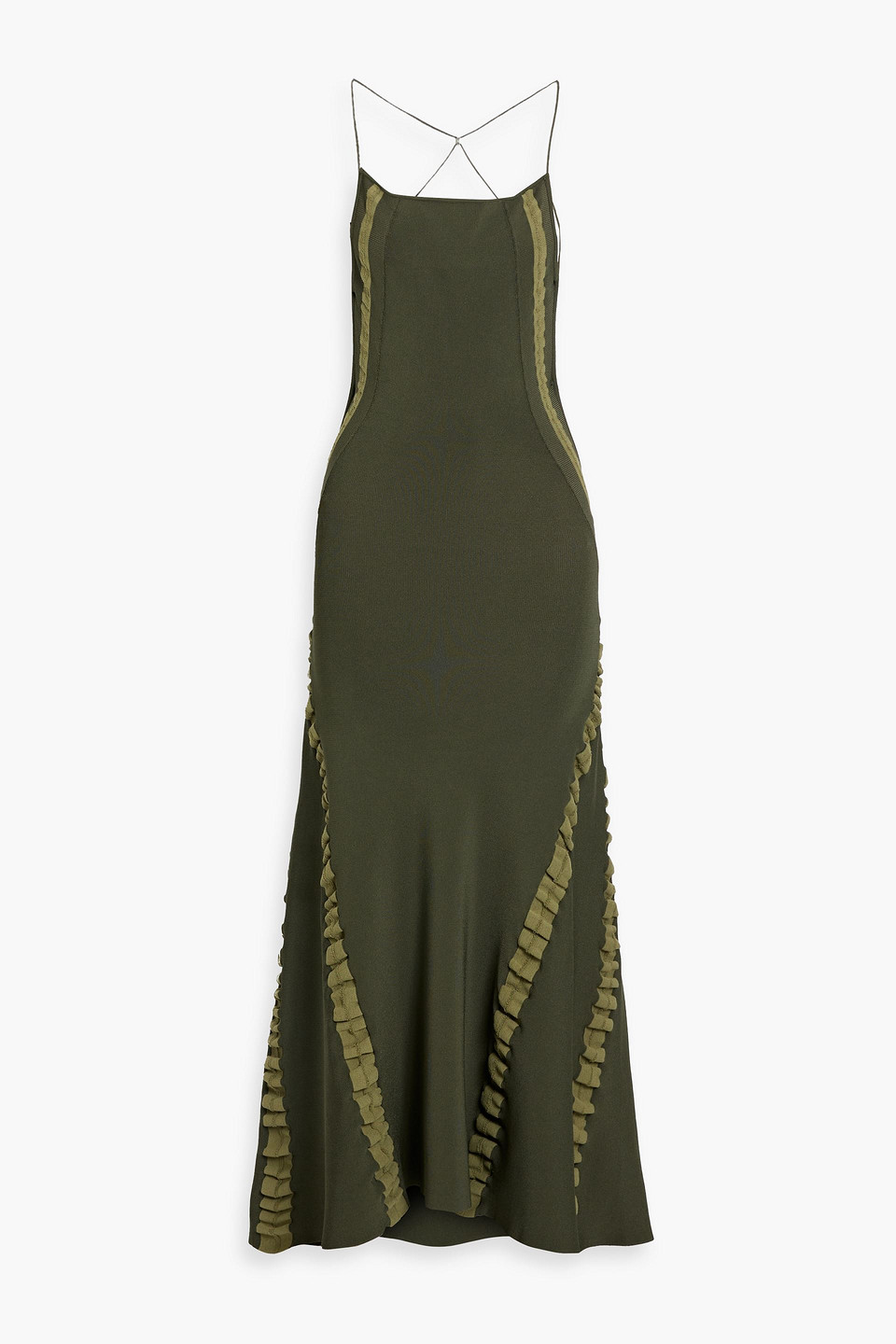 Jacquemus Scoop-neck Spaghetti-strap Dress In Army Green