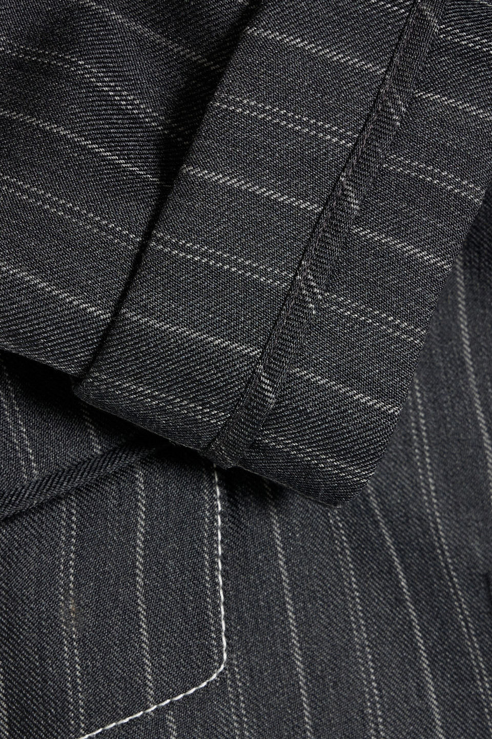 Shop Simkhai Gamela Pinstriped Wool-blend Twill Blazer In Dark Gray