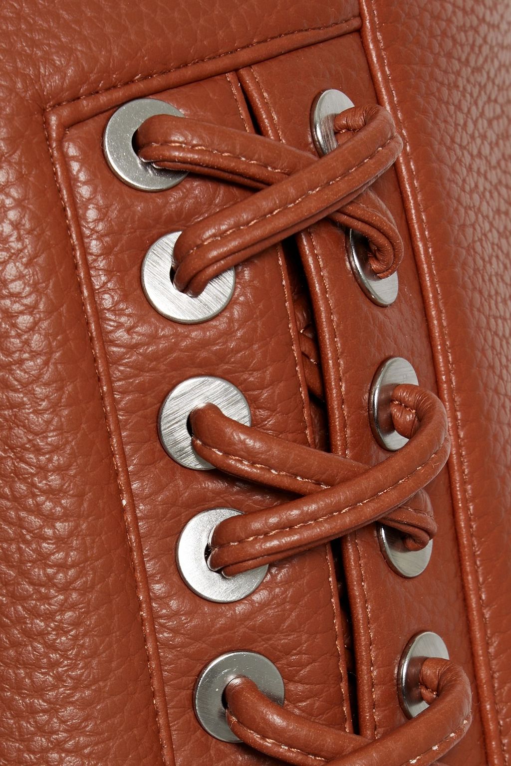 SIMKHAI Rider lace-up leather-blend mini skirt