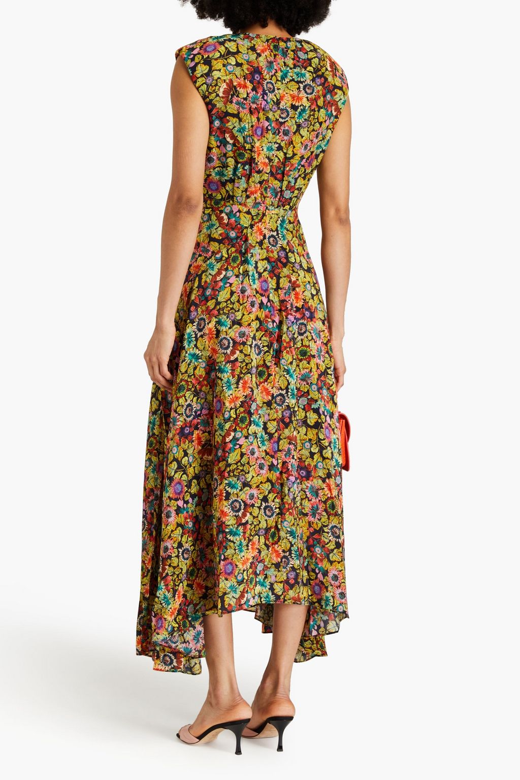 SALONI Divya two-tone silk crepe de chine maxi dress