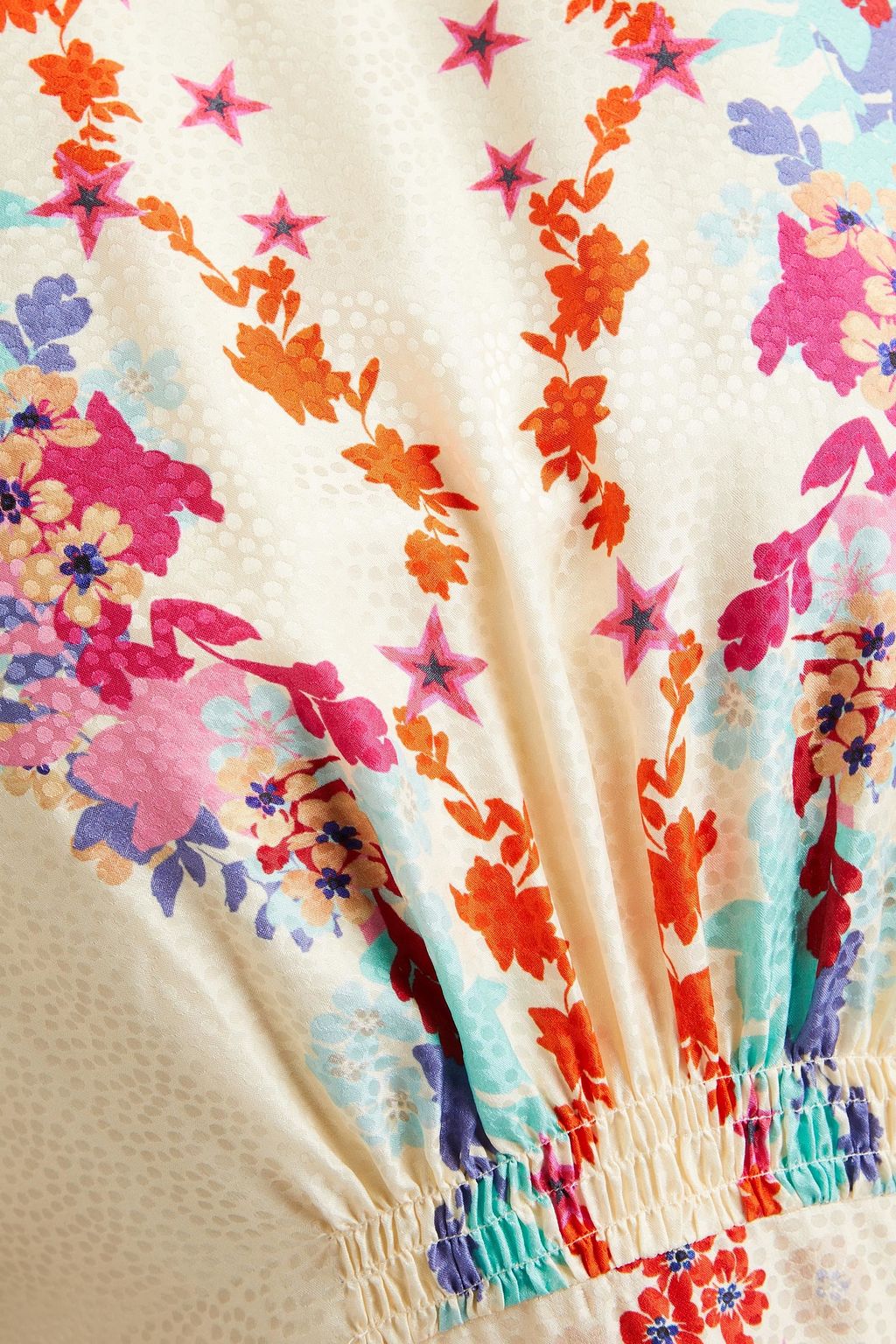SALONI Bianca floral-print silk-satin jacquard midi dress