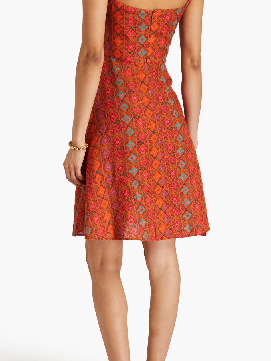 rachel printed linen mini dress
