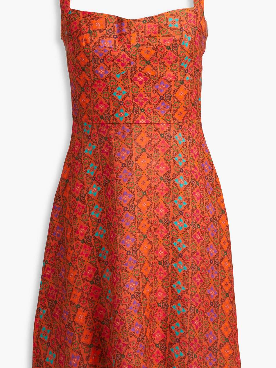 rachel printed linen mini dress