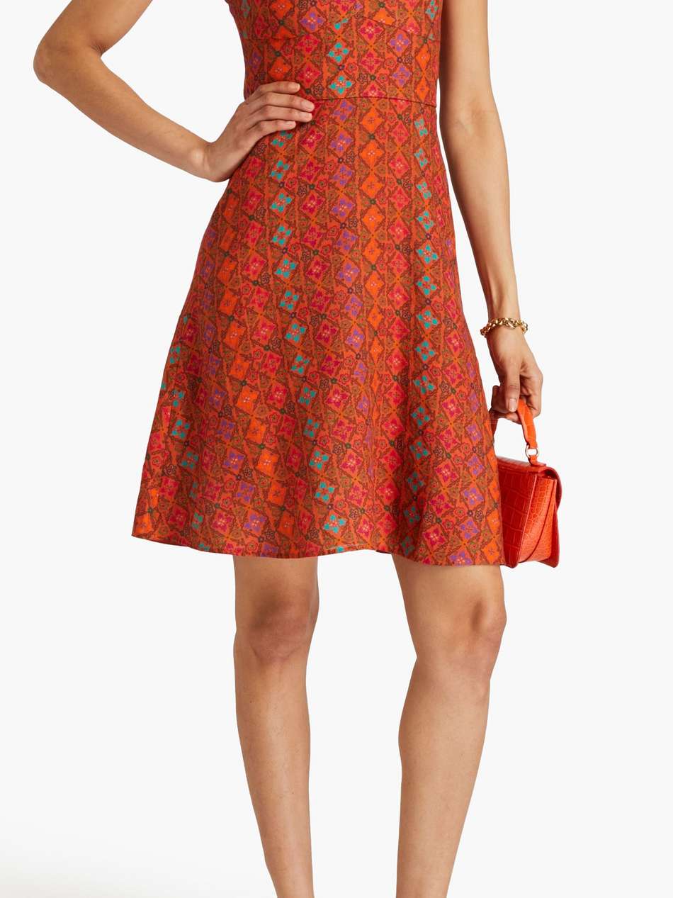 rachel printed linen mini dress