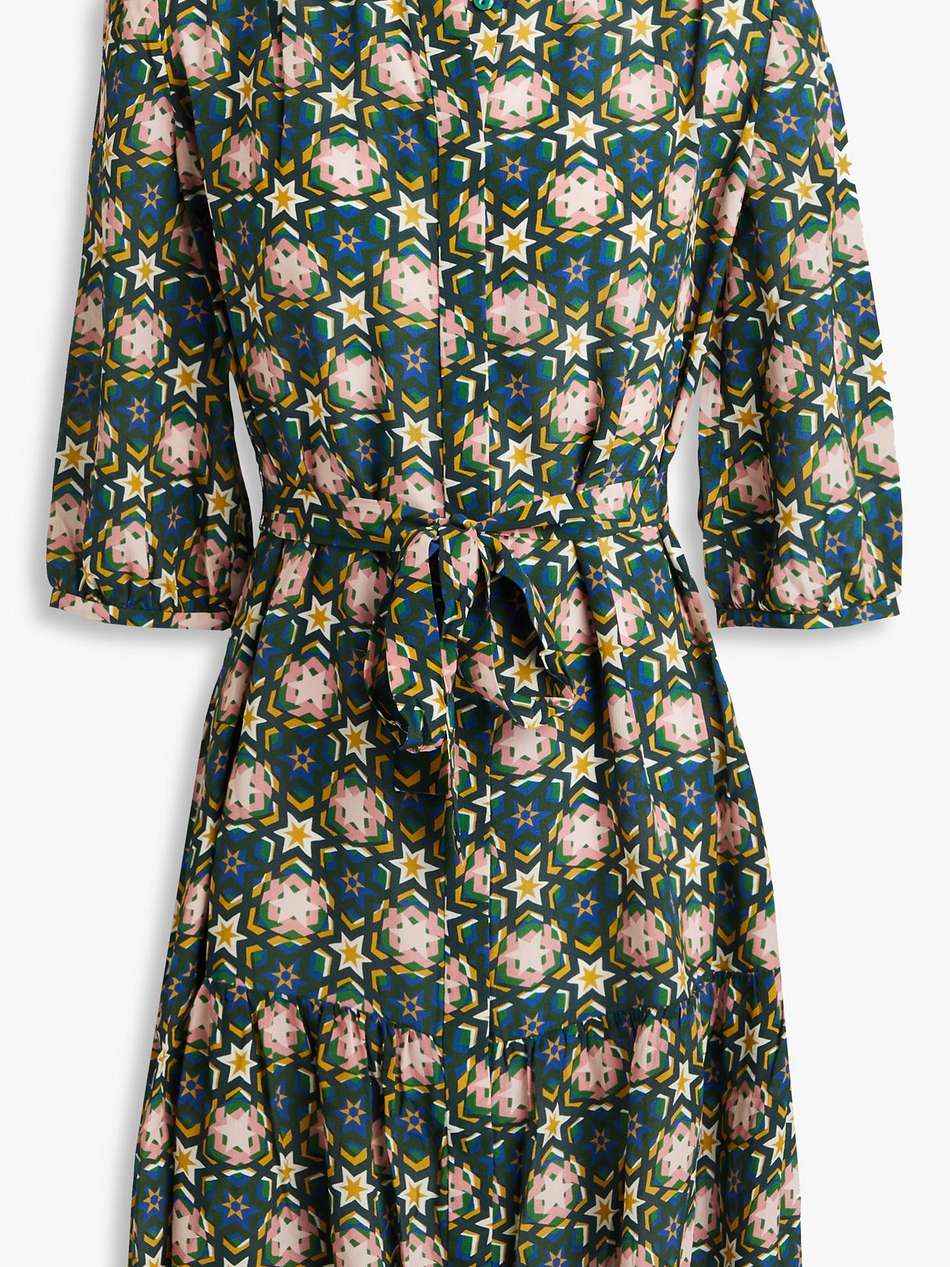 tyra printed silk crepe de chine mini dress