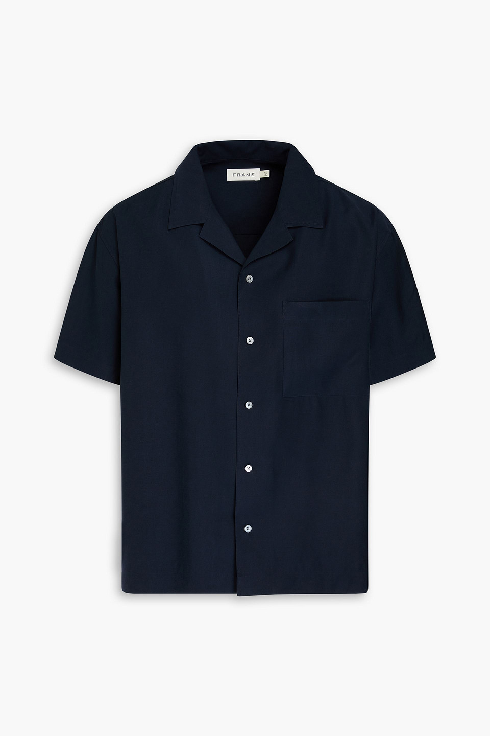 Frame Lyocell-blend Twill Shirt In Midnight Blue