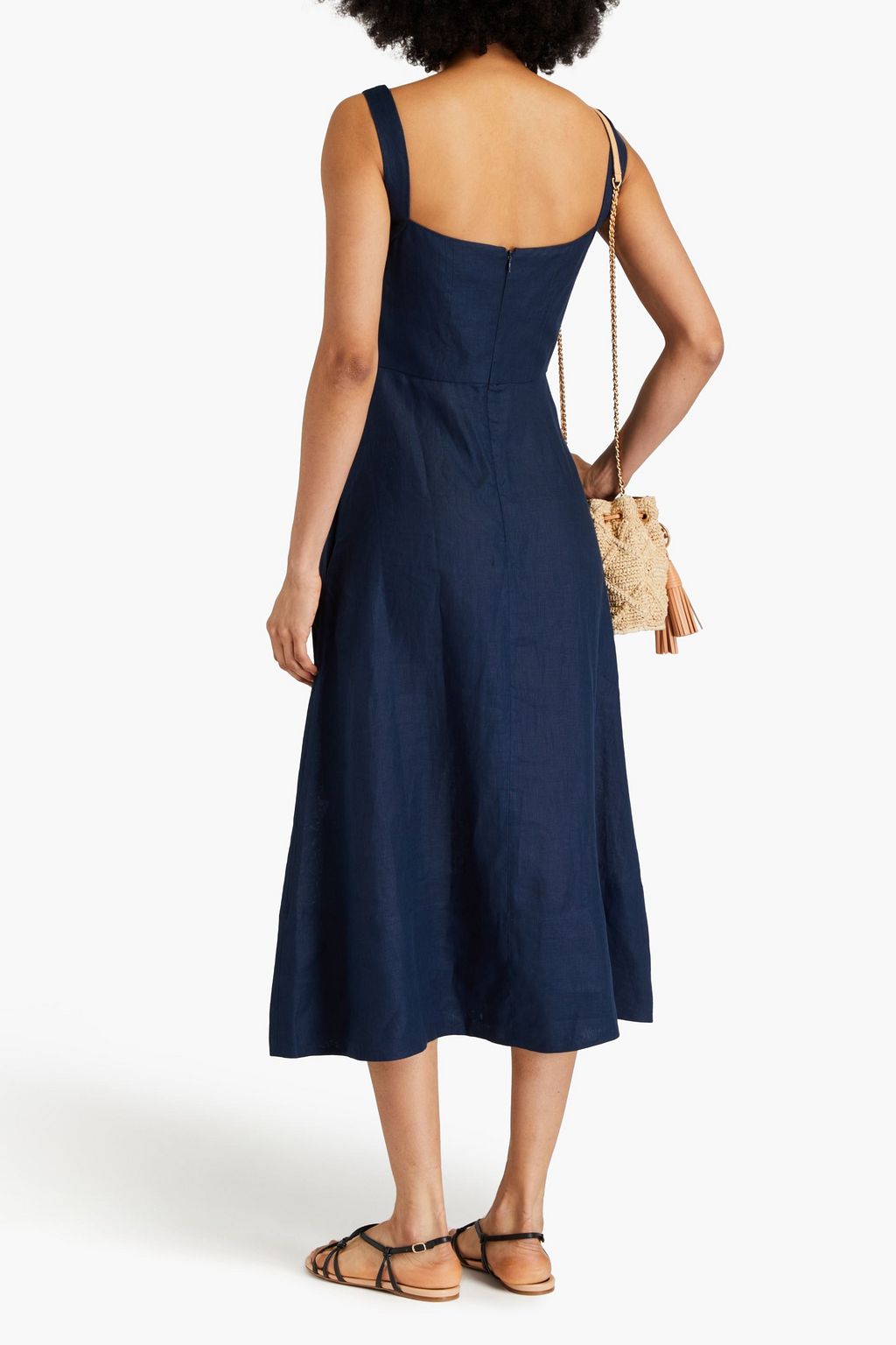 SALONI Rachel linen midi dress