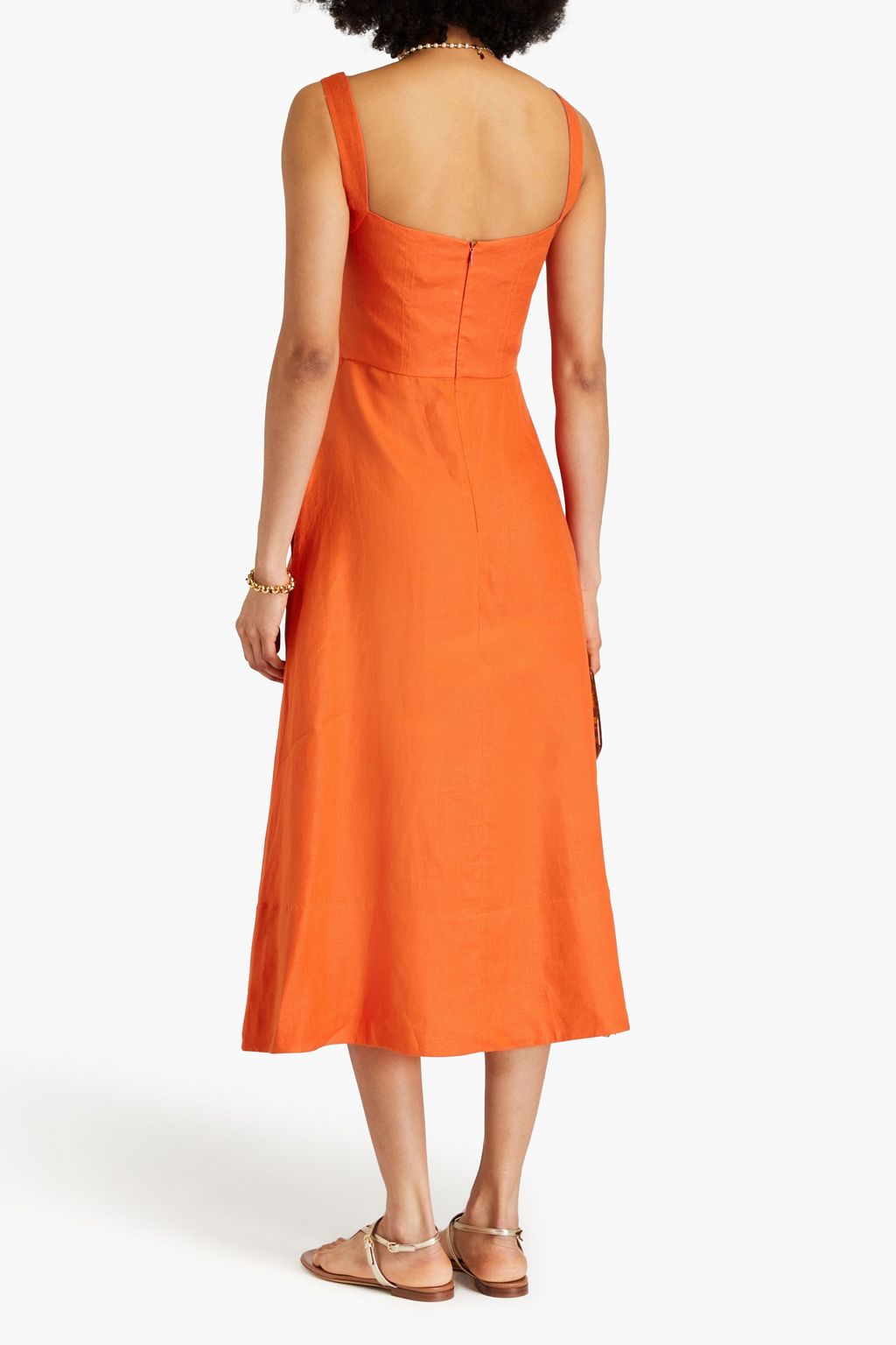 SALONI Rachel linen midi dress