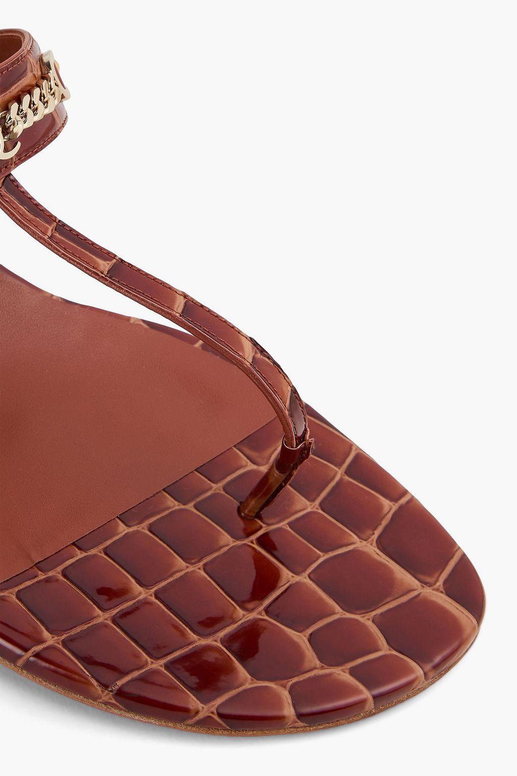 CHRISTIAN LOUBOUTIN MJ embellished croc-effect patent-leather sandals