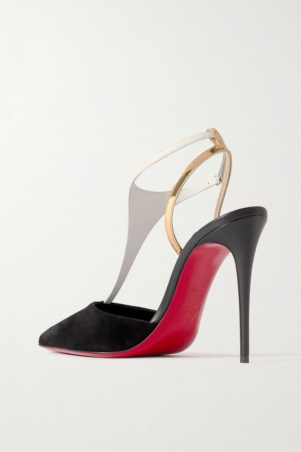 CHRISTIAN LOUBOUTIN Athina 100 leather-trimmed suede pumps