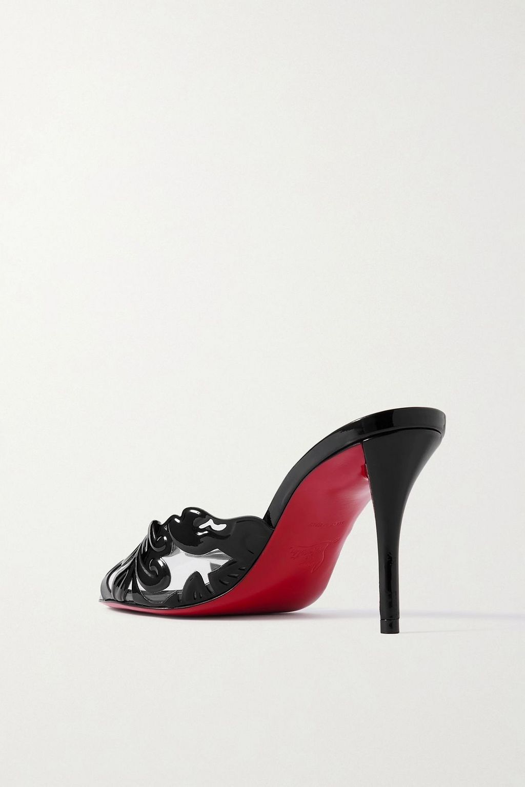 CHRISTIAN LOUBOUTIN Apostropha Petunia 80 patent-leather and PVC mules