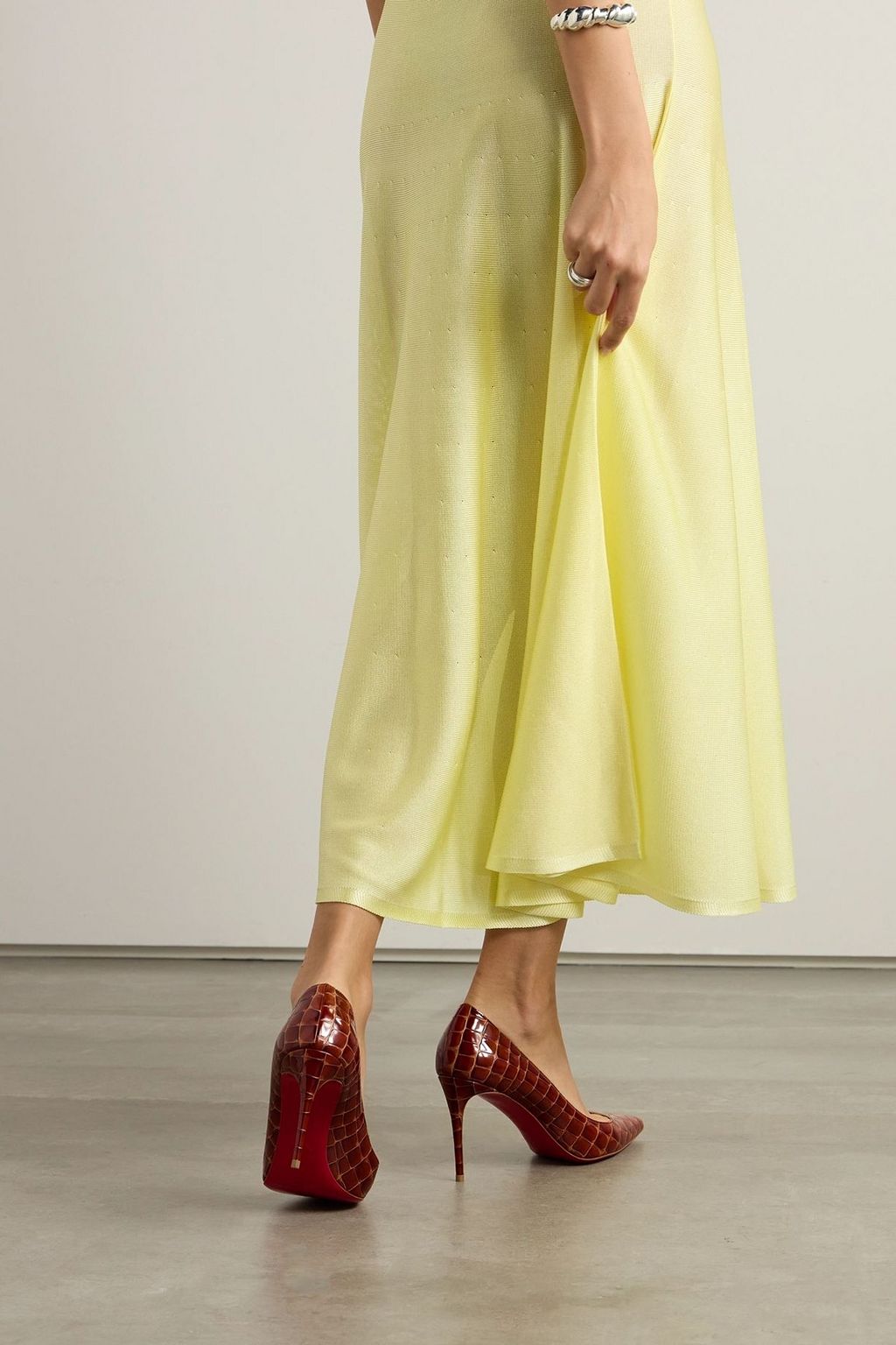 CHRISTIAN LOUBOUTIN Kate 85 croc-effect leather pumps