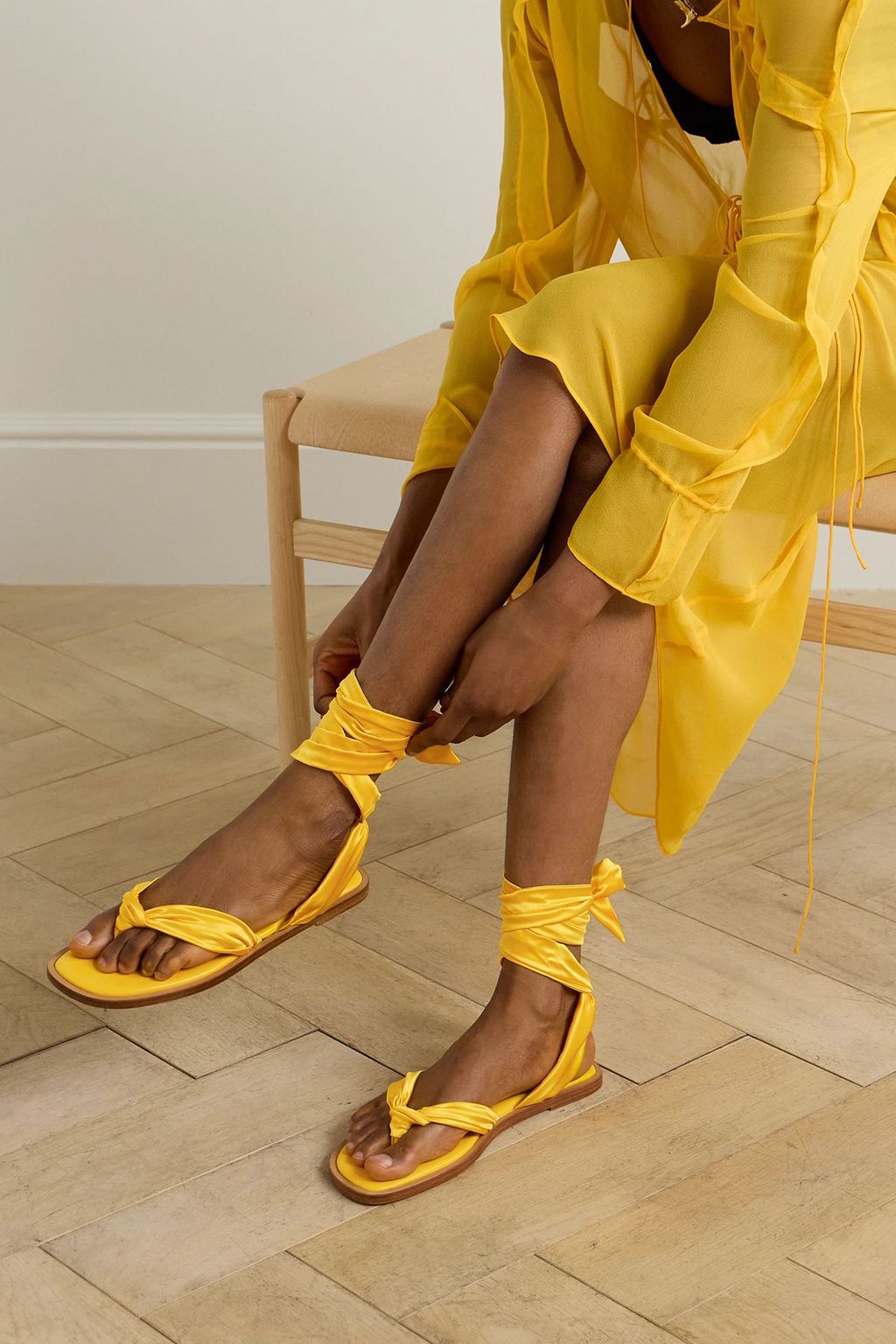 CHRISTIAN LOUBOUTIN Nilo du Desert tie-detailed satin-crepe sandals