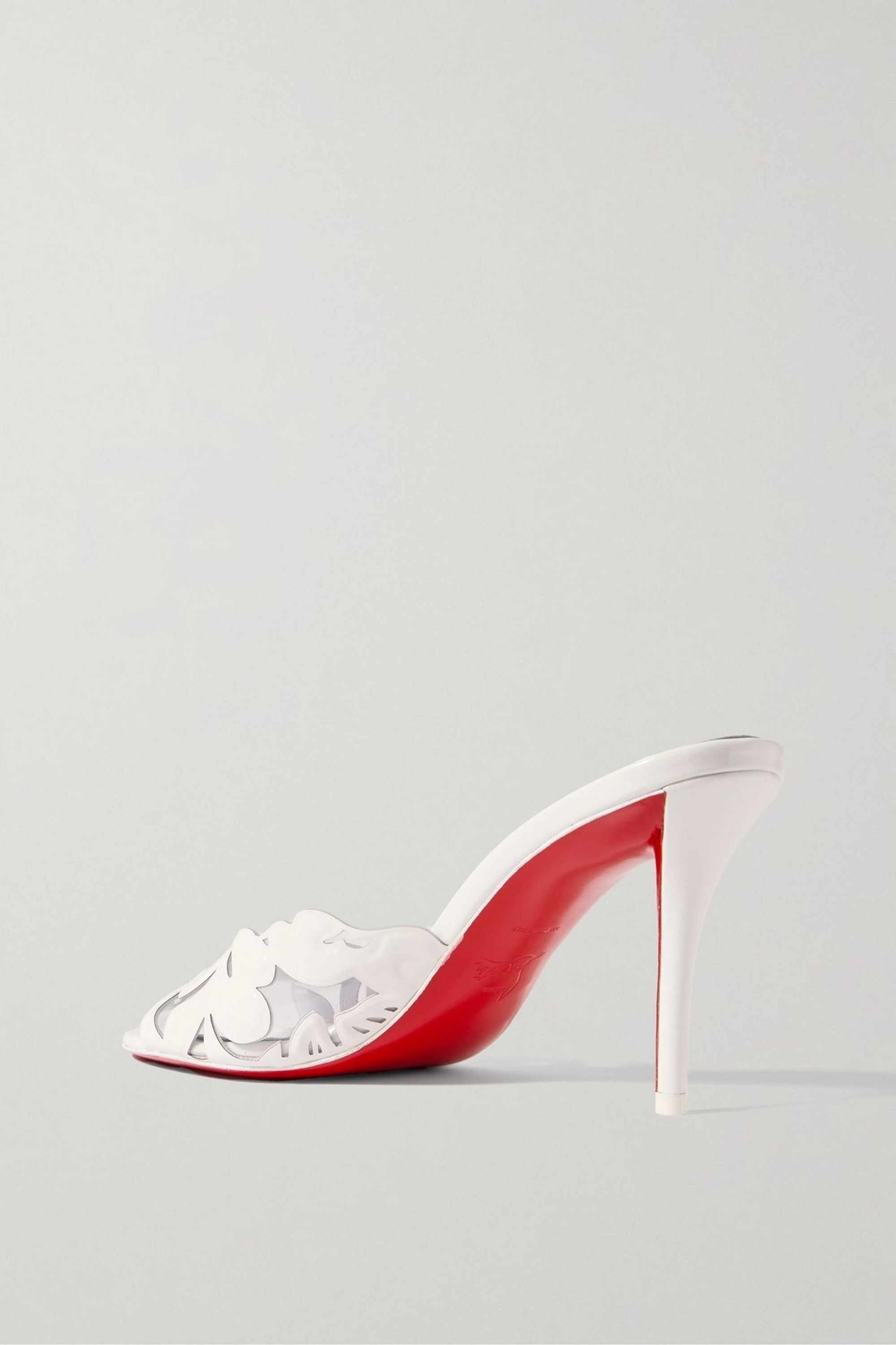 CHRISTIAN LOUBOUTIN Apostropha Petunia 80 patent-leather and PVC mules