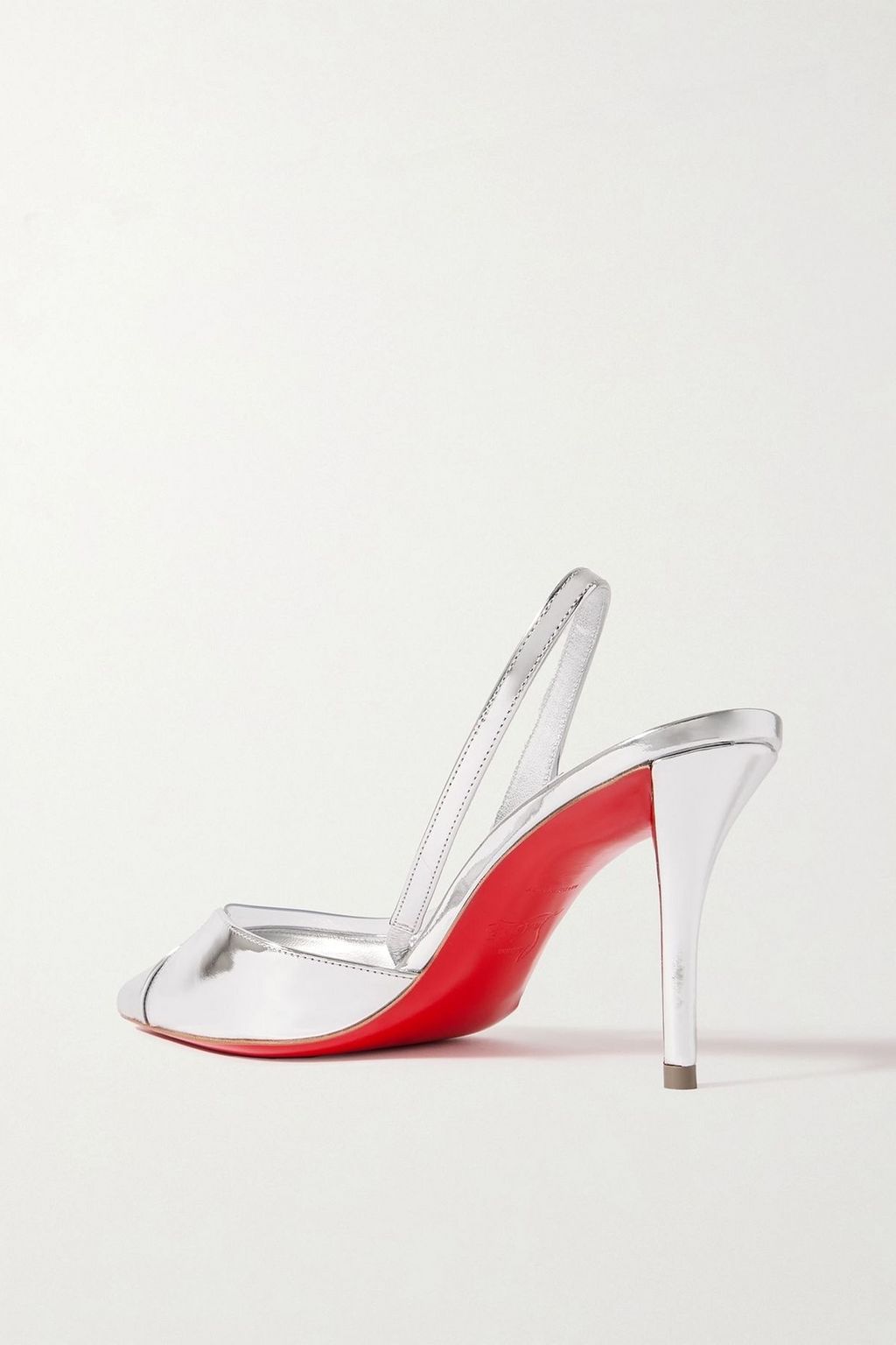 CHRISTIAN LOUBOUTIN Posticha 80 metallic leather and PVC slingback pumps
