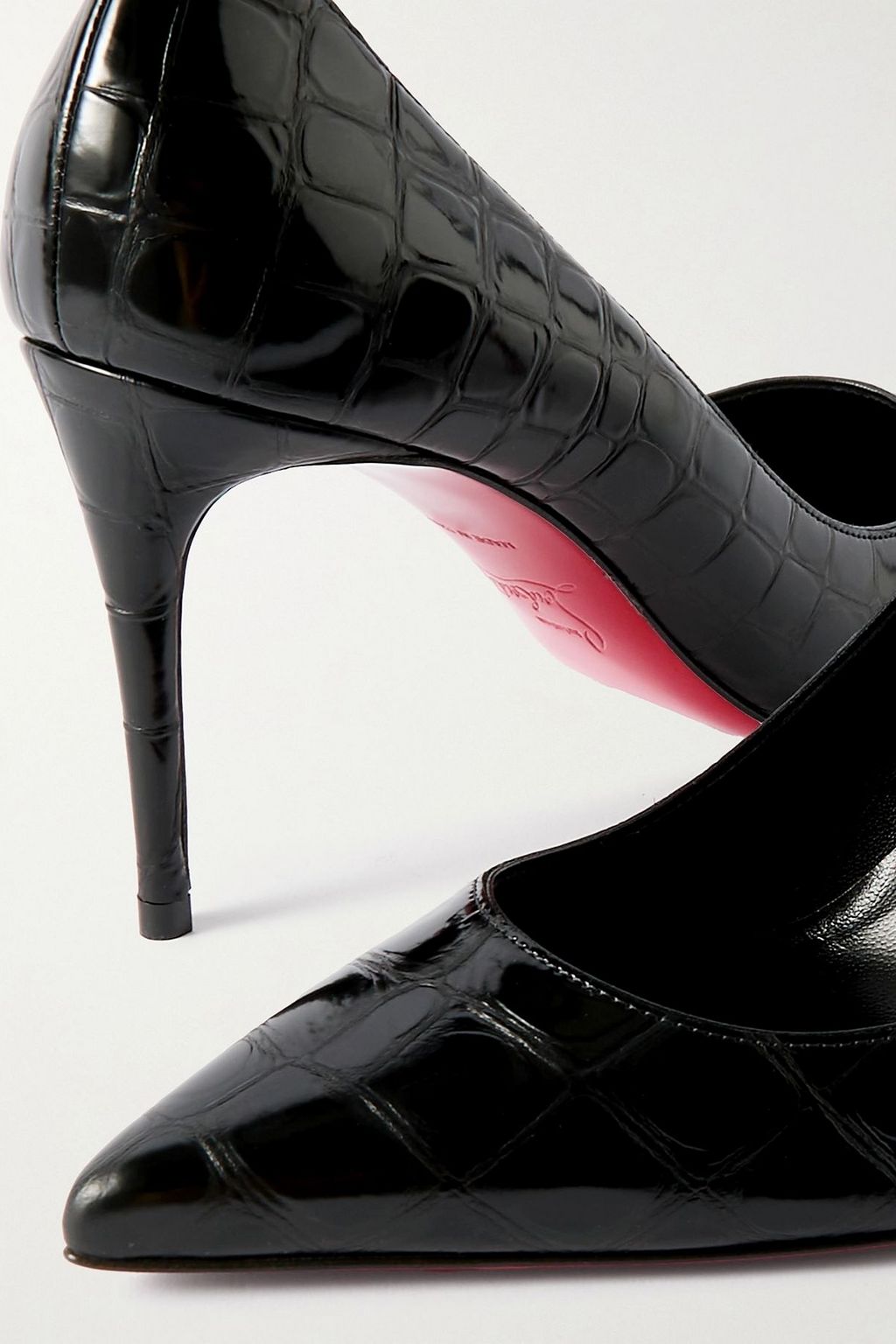 CHRISTIAN LOUBOUTIN Kate 85 croc-effect leather pumps