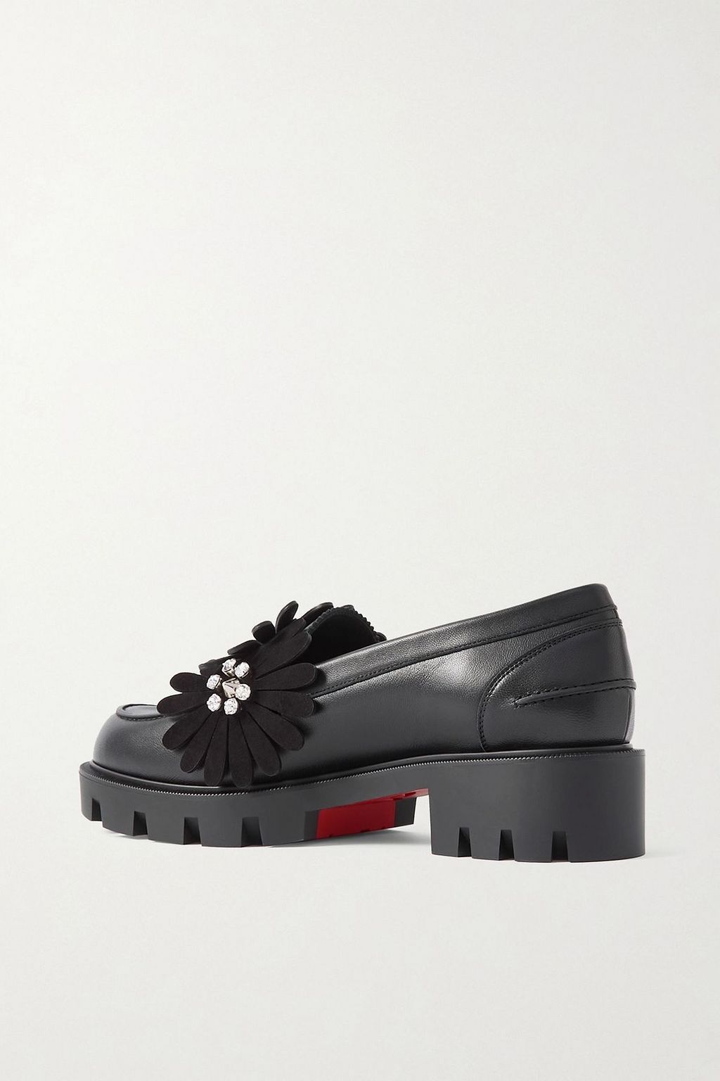 CHRISTIAN LOUBOUTIN Flora embellished leather loafers