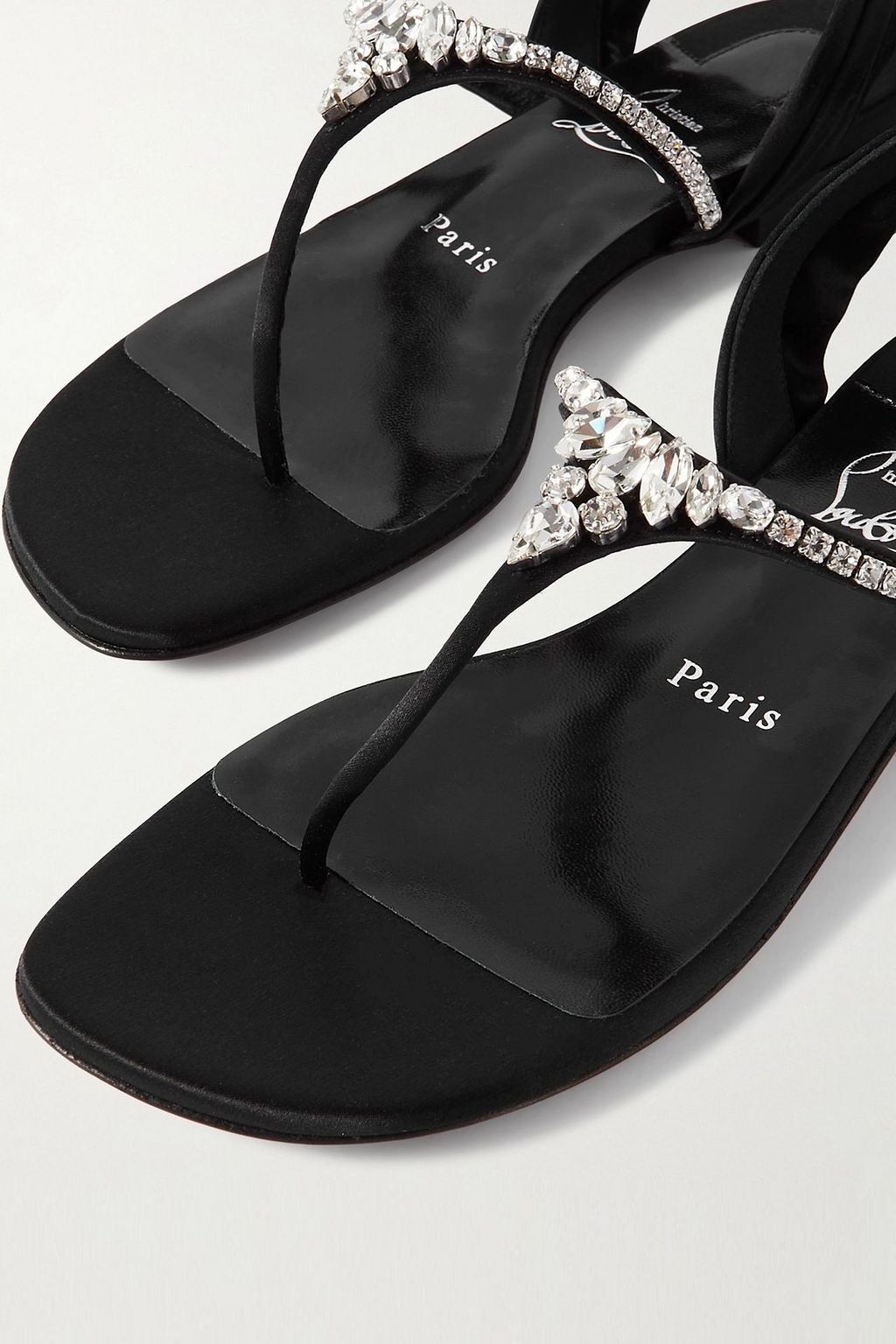CHRISTIAN LOUBOUTIN Just Queenie crystal-embellished satin sandals