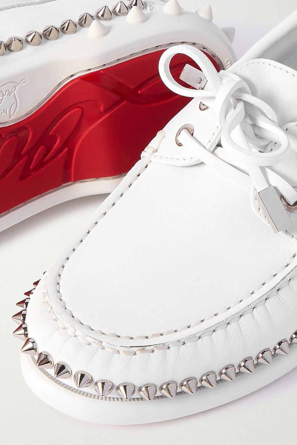 CHRISTIAN LOUBOUTIN Gerockel studded leather boat shoes
