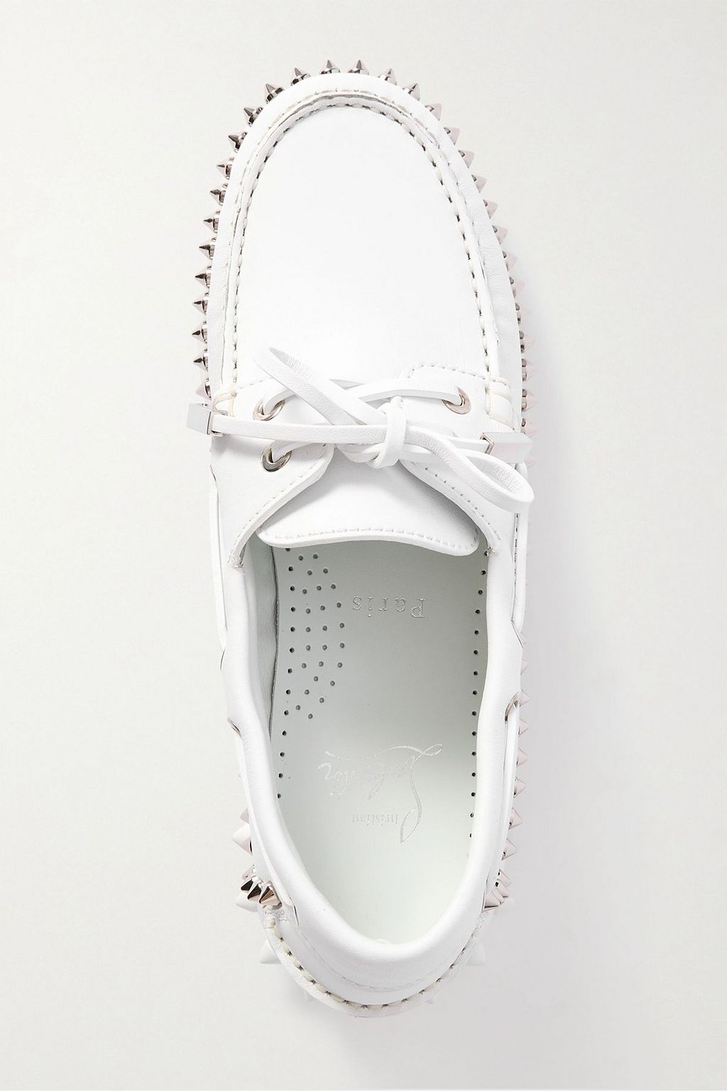 CHRISTIAN LOUBOUTIN Gerockel studded leather boat shoes