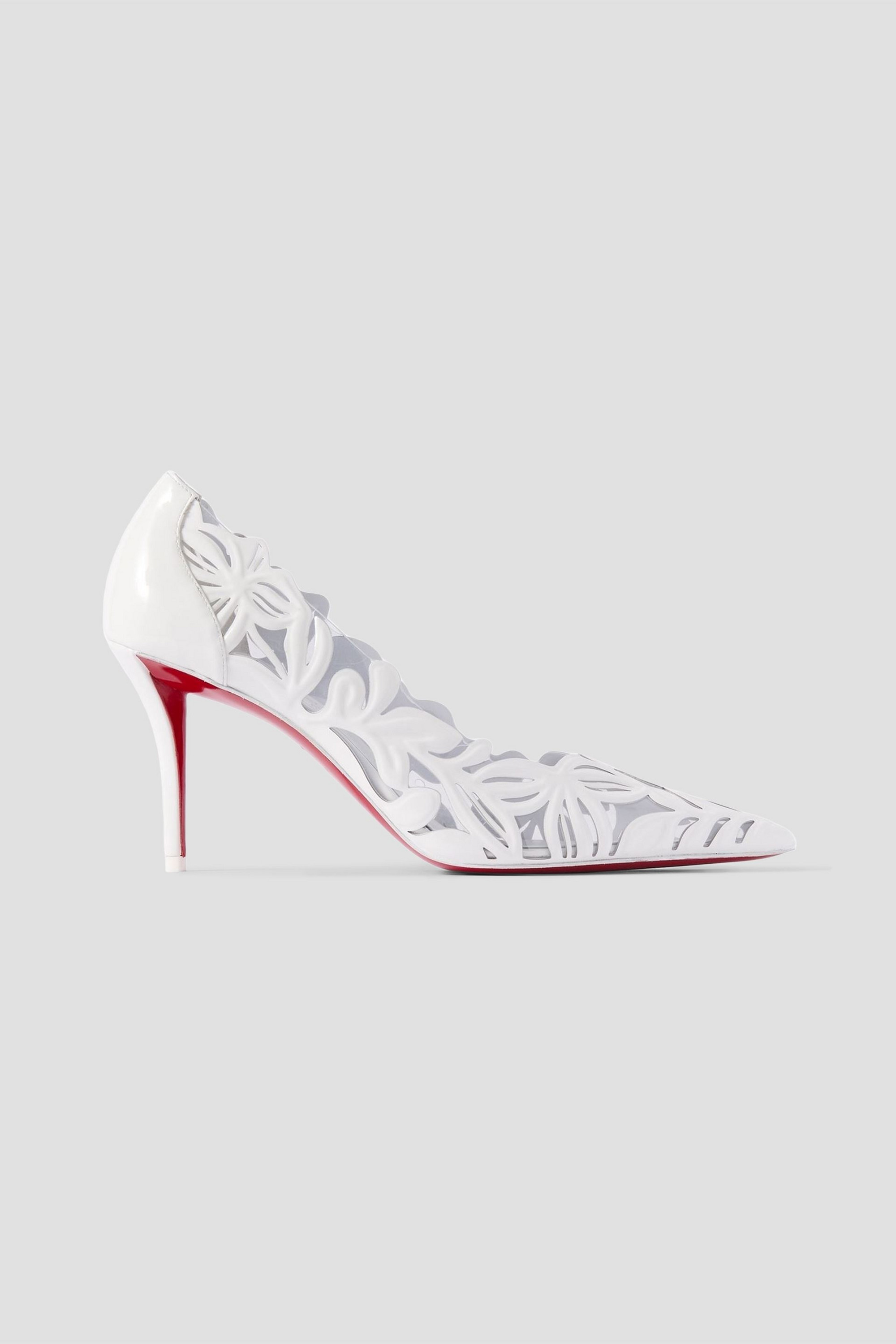 CHRISTIAN LOUBOUTIN Apostropha Petunia 80 leather and PVC pumps